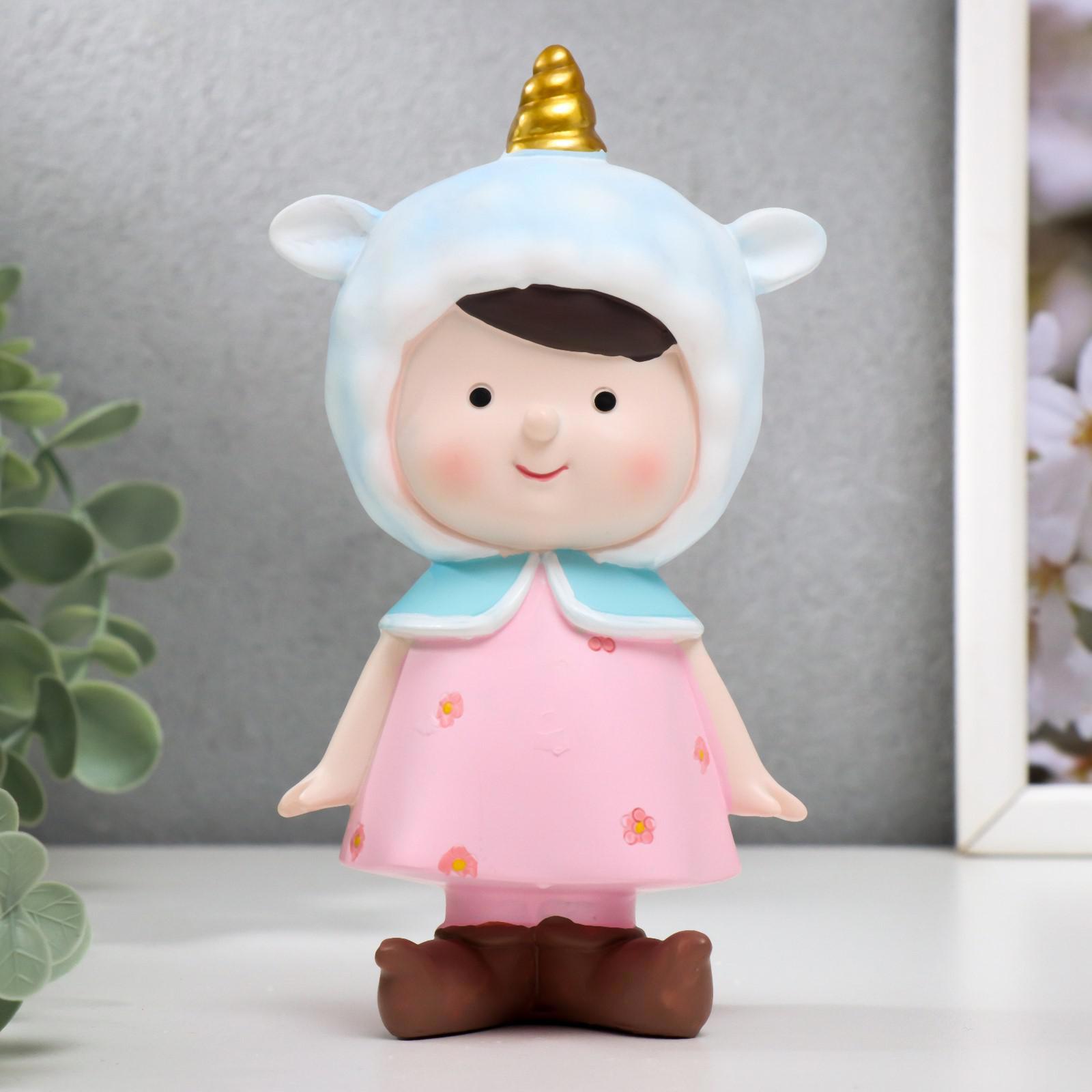 Изображение товара Сувенир интерьерный "Малышка в шапочке единорога" 15.5x8.5x5.5 см