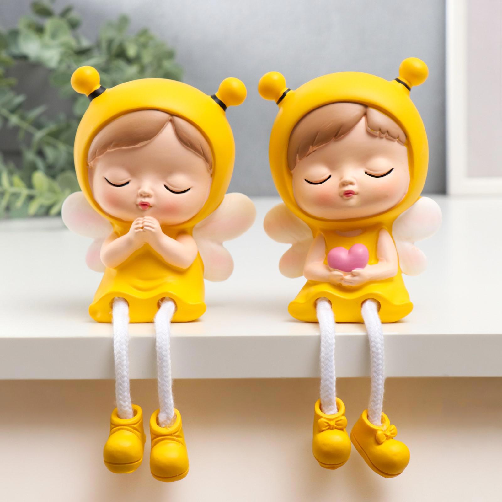 Изображение товара Сувенир интерьерный "Малышка-бабочка с длинными ножками" набор 2 шт 18x7x8 см