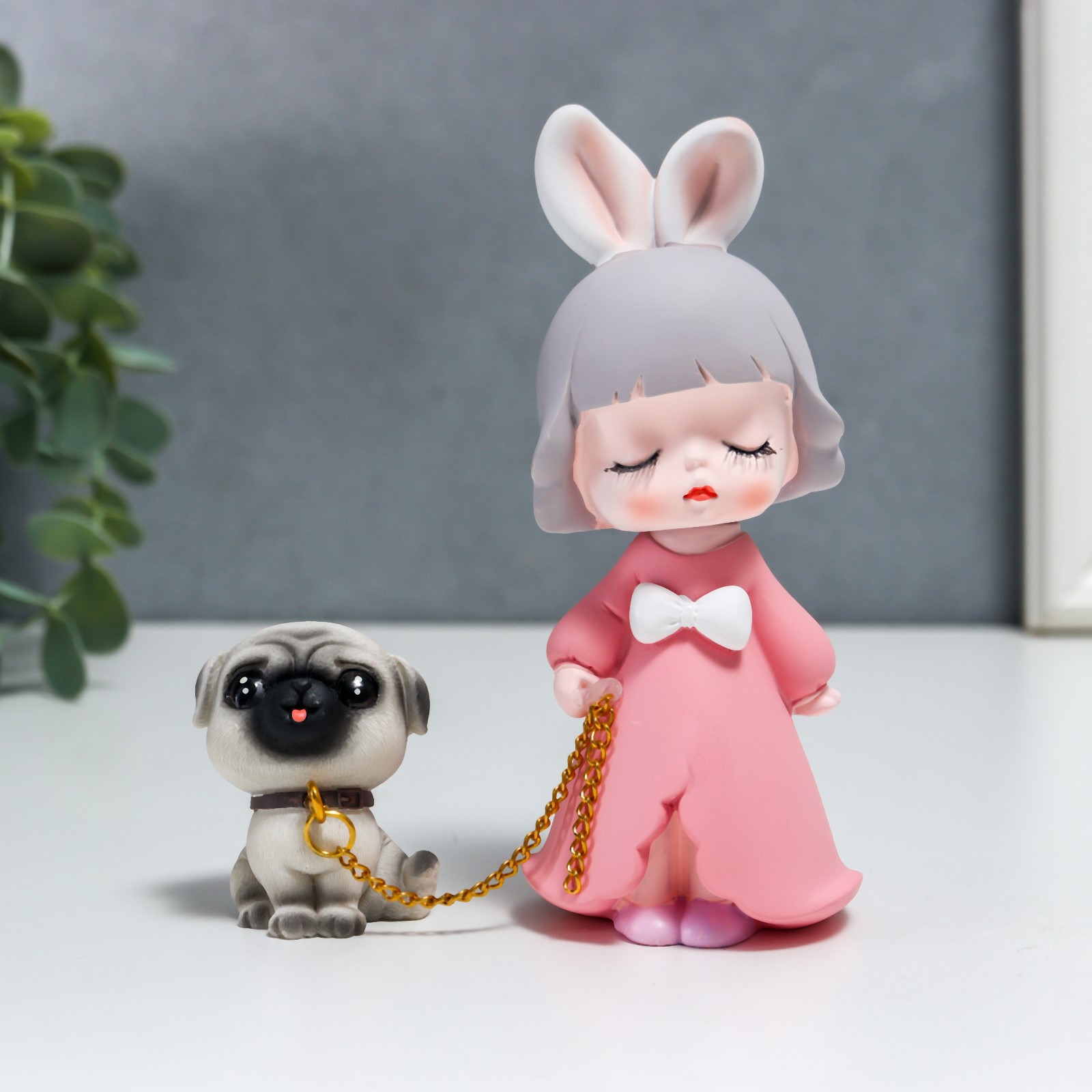 Изображение товара Сувенир интерьерный "Малышка с пёсиком на прогулке" 13.3x4.2x9 см