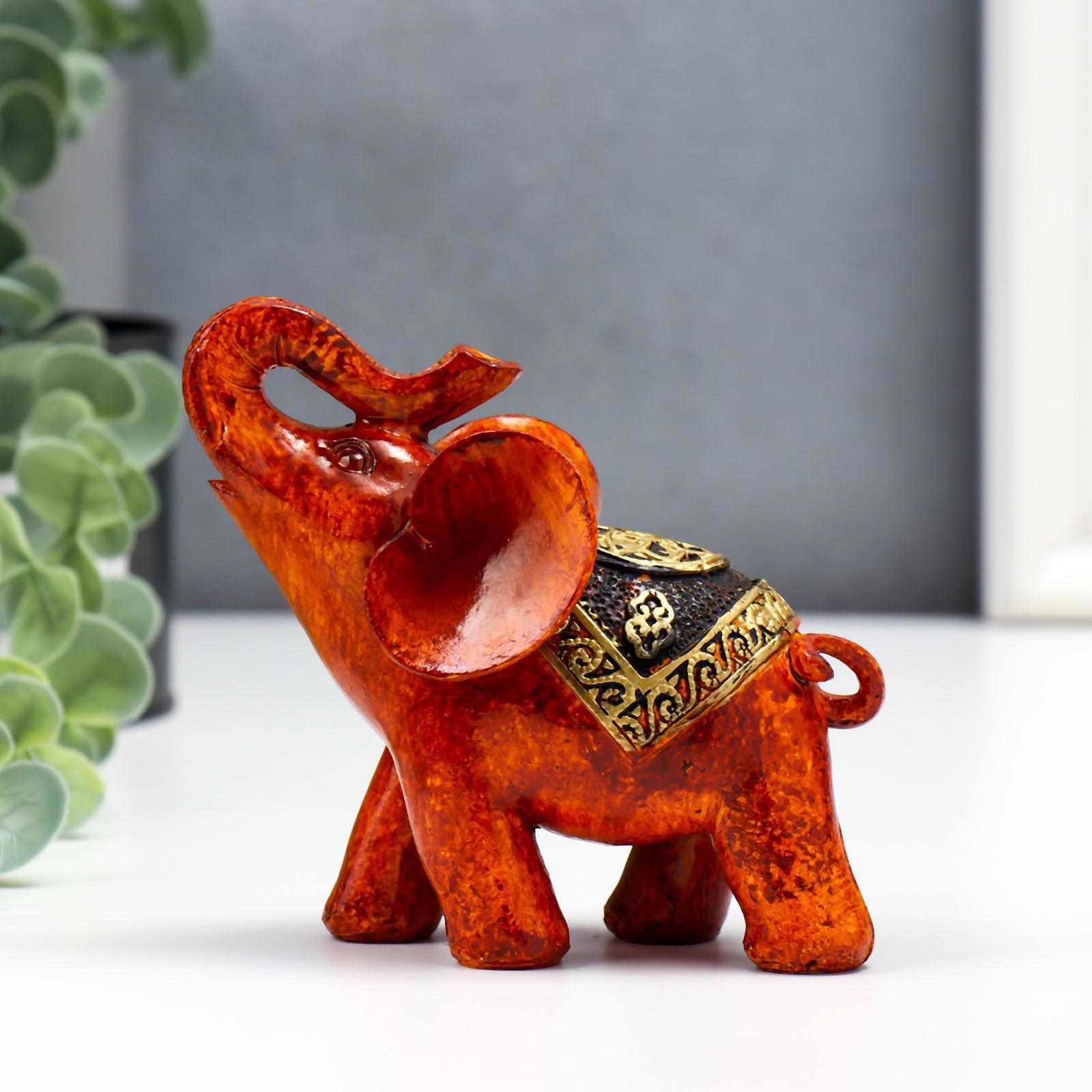 Изображение товара Сувенир интерьерный "Слон под дерево с узорами на попоне" 10x5x12 см