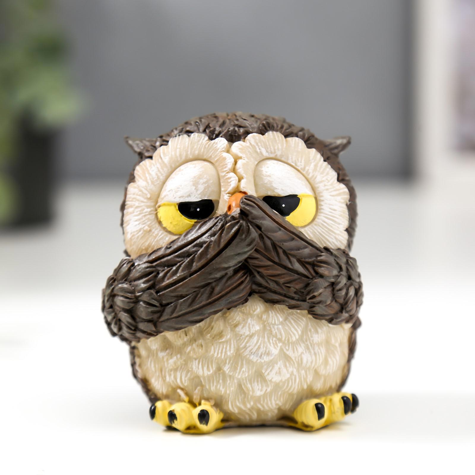 Изображение товара Сувенир интерьерный "Совёнок - не скажу" 8x6.5x7 см