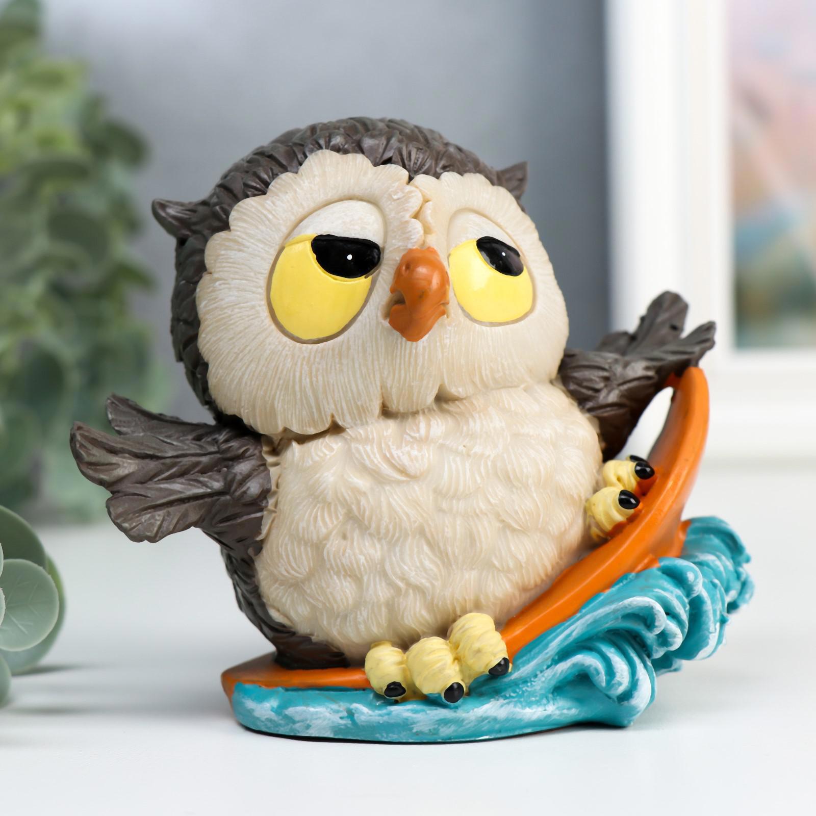 Изображение товара Сувенир интерьерный "Совёнок - серфингист" 9x6.5x10.5 см