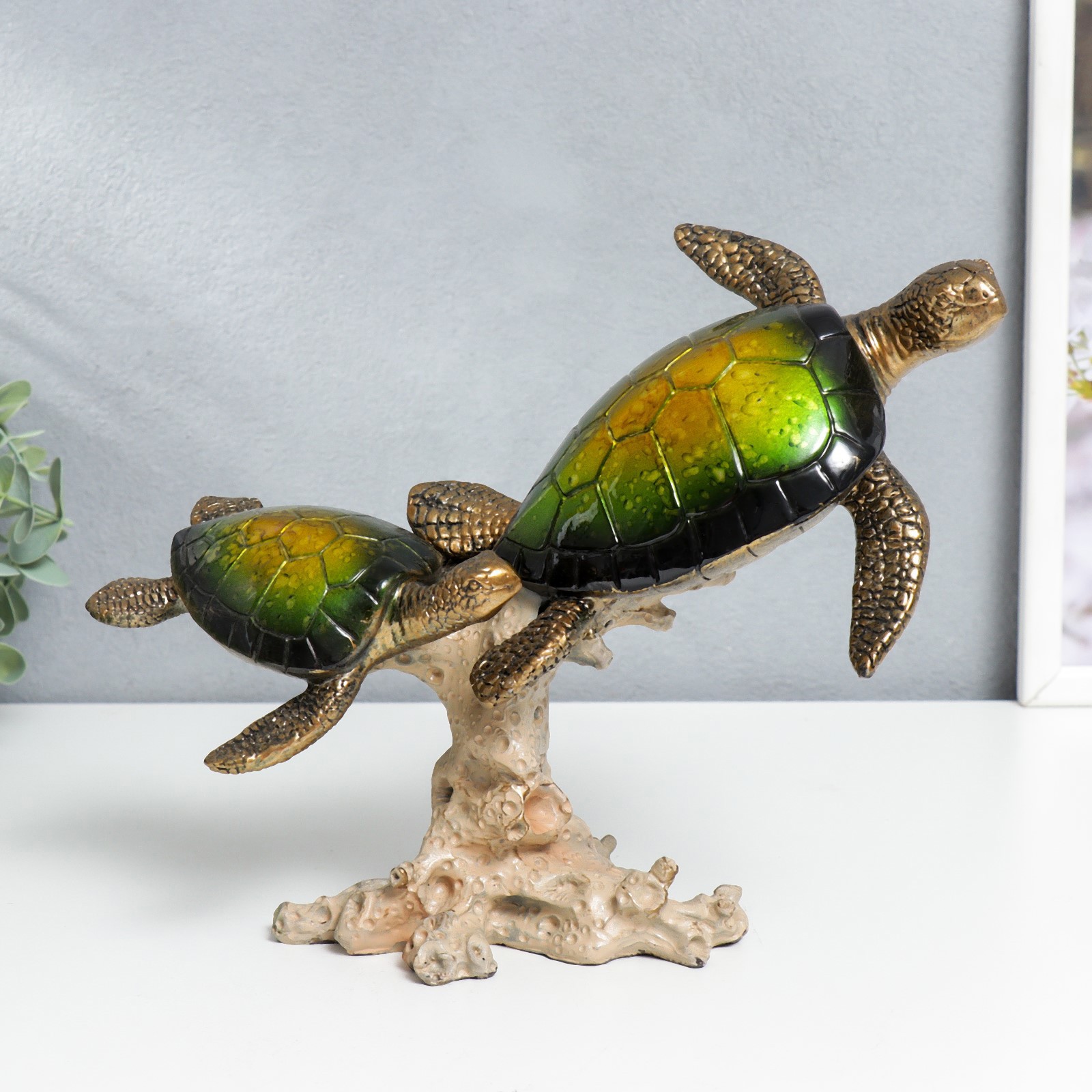 Изображение товара Сувенир интерьерный "Черепашки на кораллах" 19.5x11.5x25 см