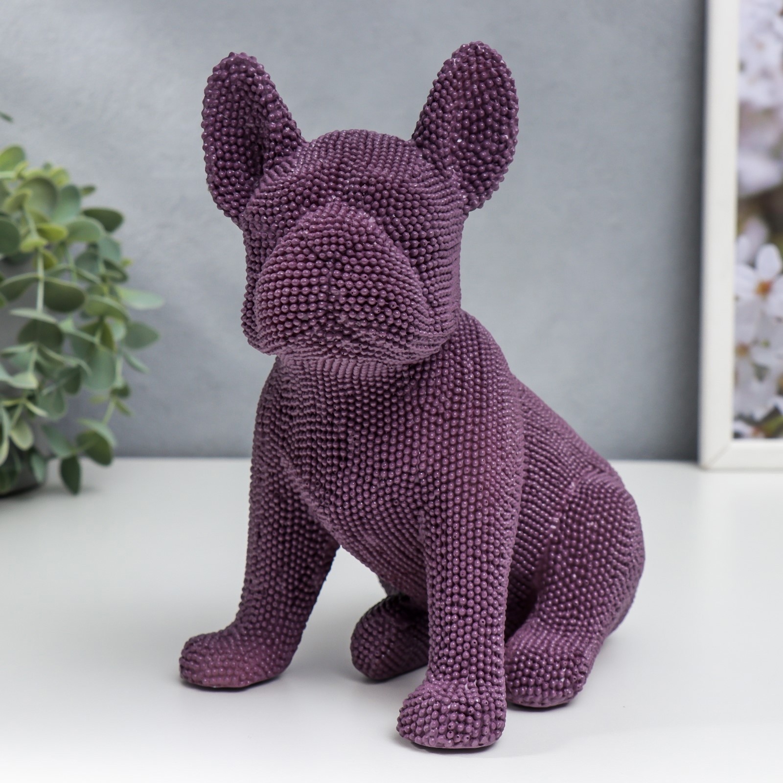 Изображение товара Сувенир Фиолетовый французский бульдог — декоративная фигура 19,5х12х16 см