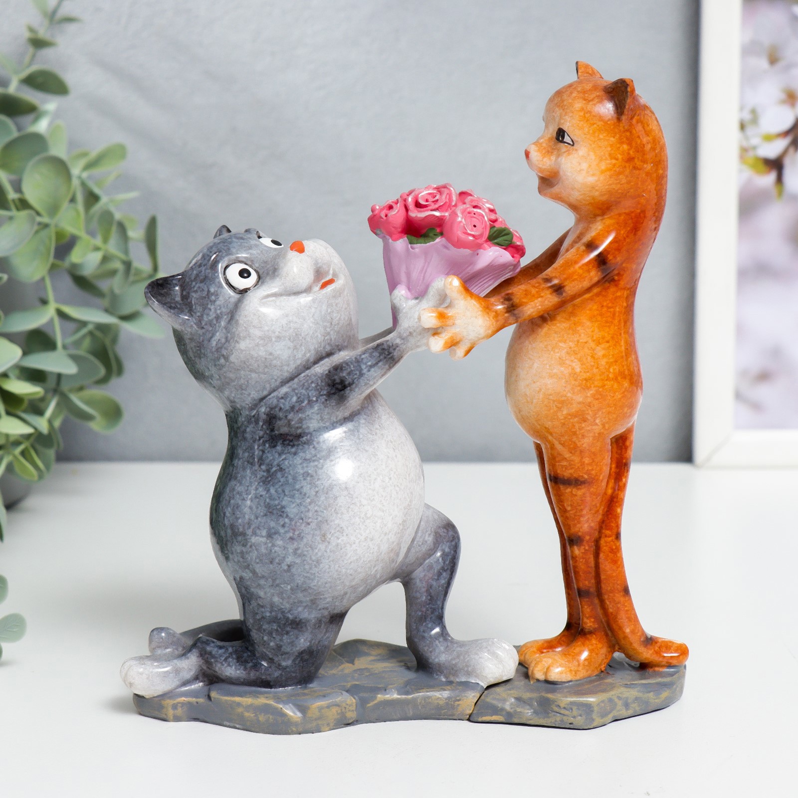 Изображение товара Сувенир интерьерный "Котики - Признание в любви" 16.8x6x14.8 см