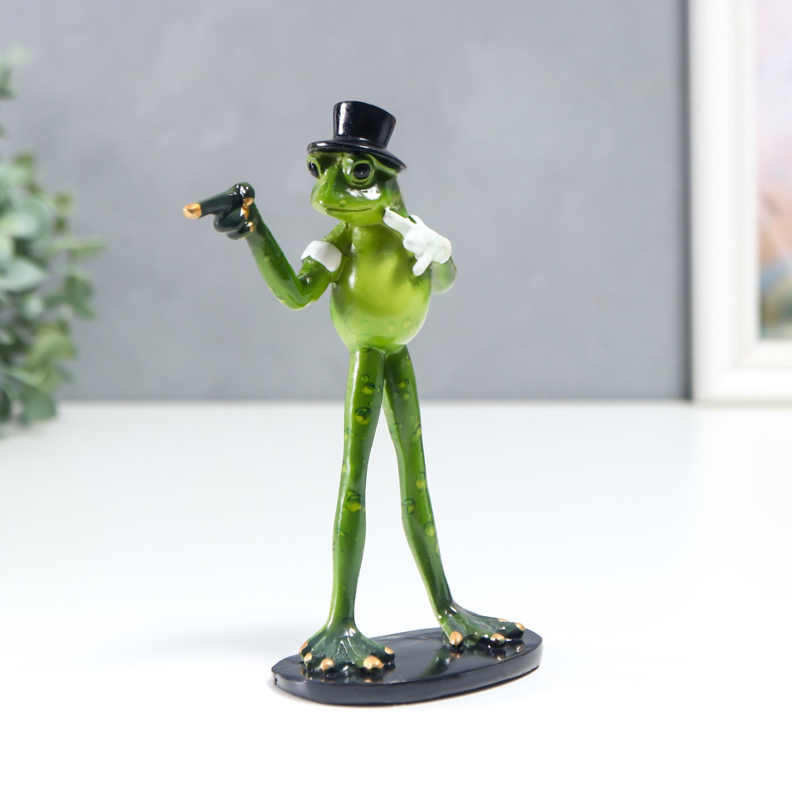 Изображение товара Сувенир интерьерный "Лягуха в шляпе - Ты" 15x6x9 см