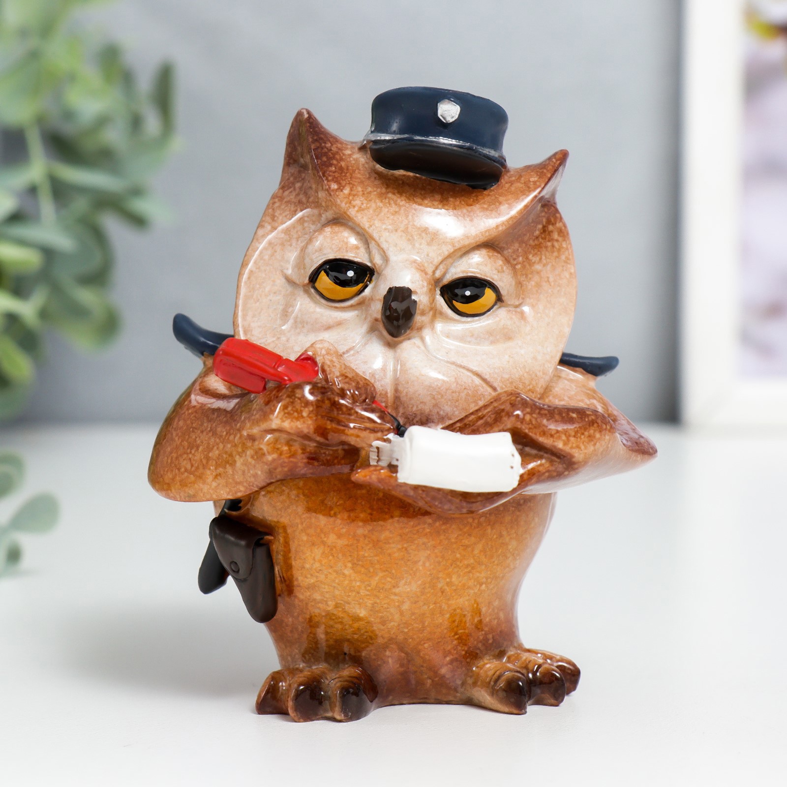 Изображение товара Сувенир интерьерный "Филин - Полицейский" 9.8x8x8 см