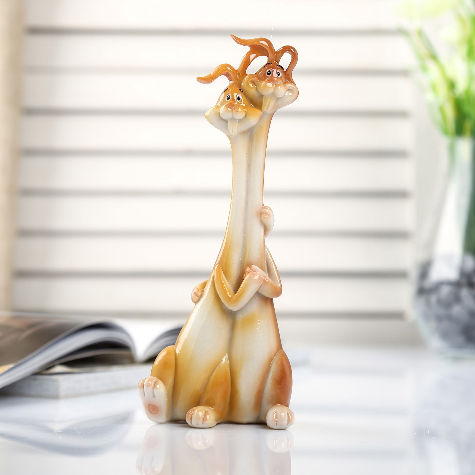 Изображение товара Сувенир интерьерный обнимашки "Зайчата" 17.5x7x4.7 см