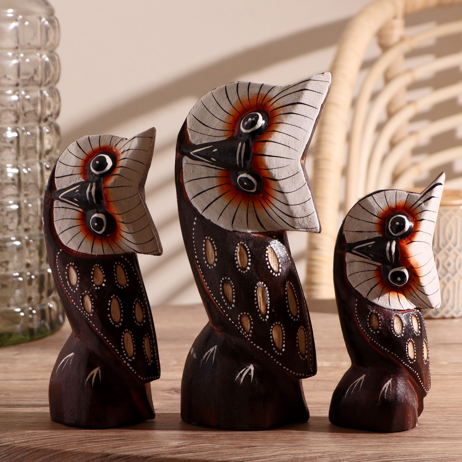 Изображение товара Набор сувениров интерьерных 3 шт "Совы"(16.18.20) 19x5x20 см