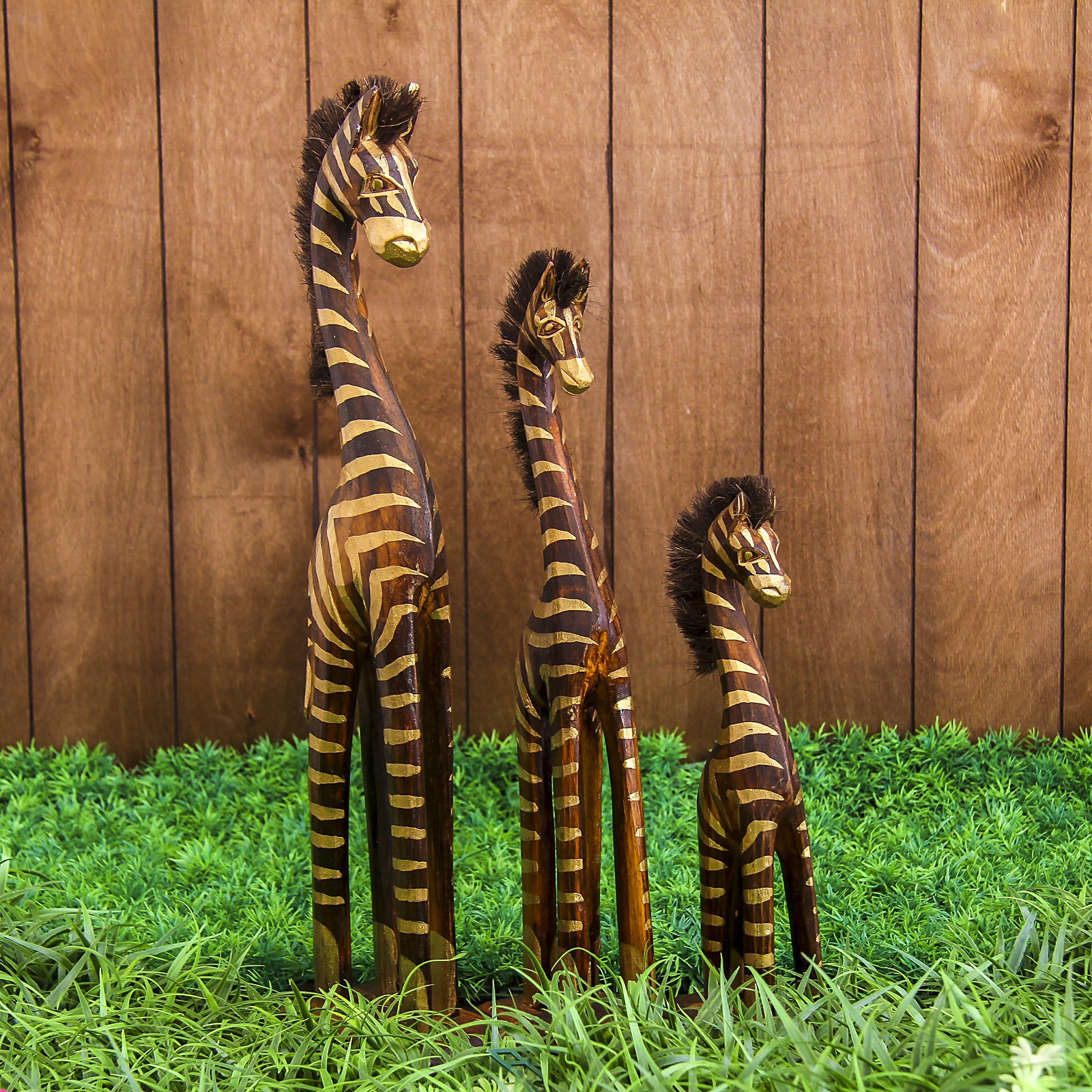 Изображение товара Набор интерьерных сувениров 3 шт "Зебры" (высота 30.40.50) 13x14x50 см