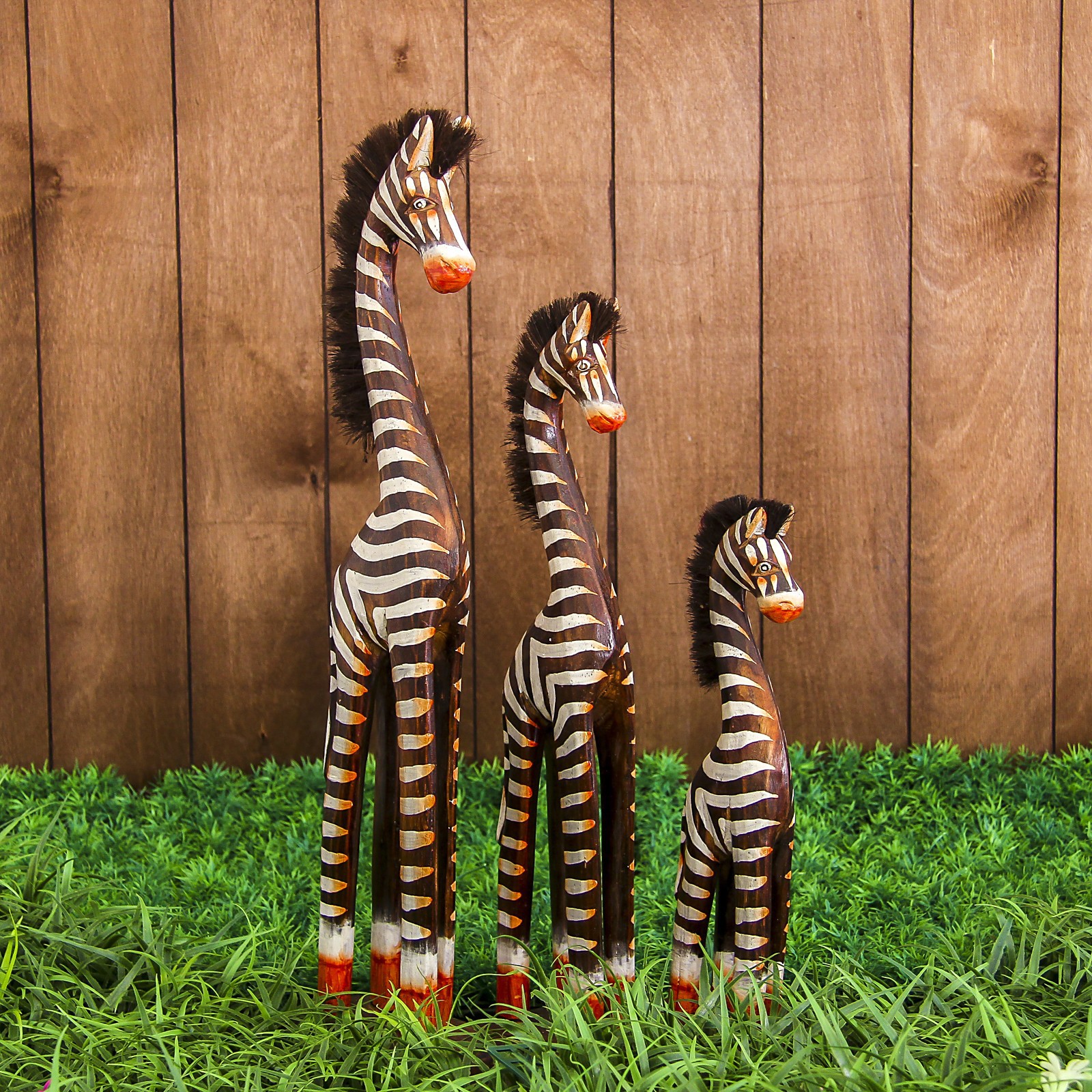 Изображение товара Набор интерьерных сувениров 3 шт "Зебры" (высота 30.40.50) 13x14x50 см 1 мод.