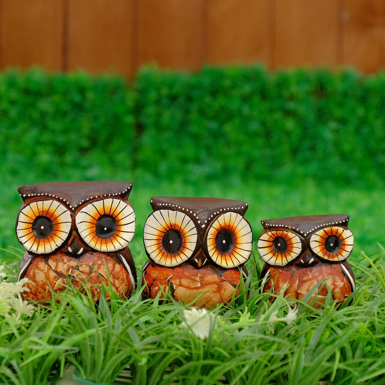 Изображение товара Набор сувениров интерьерных 3 шт "Совы" 21x7.5x10 см