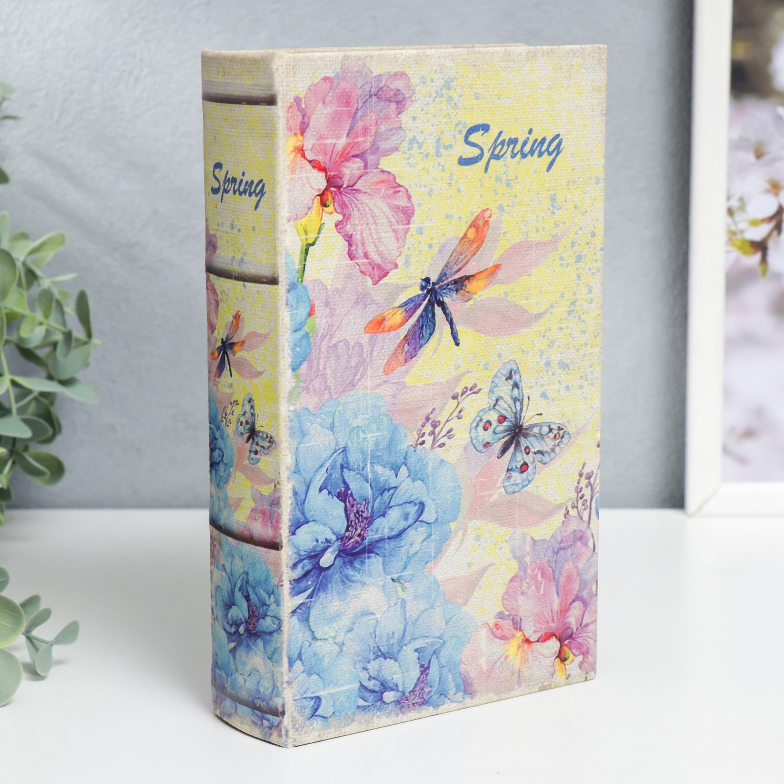 Изображение товара Шкатулка-сейф книга Весна: бабочки и стрекозы 21x13x5 см