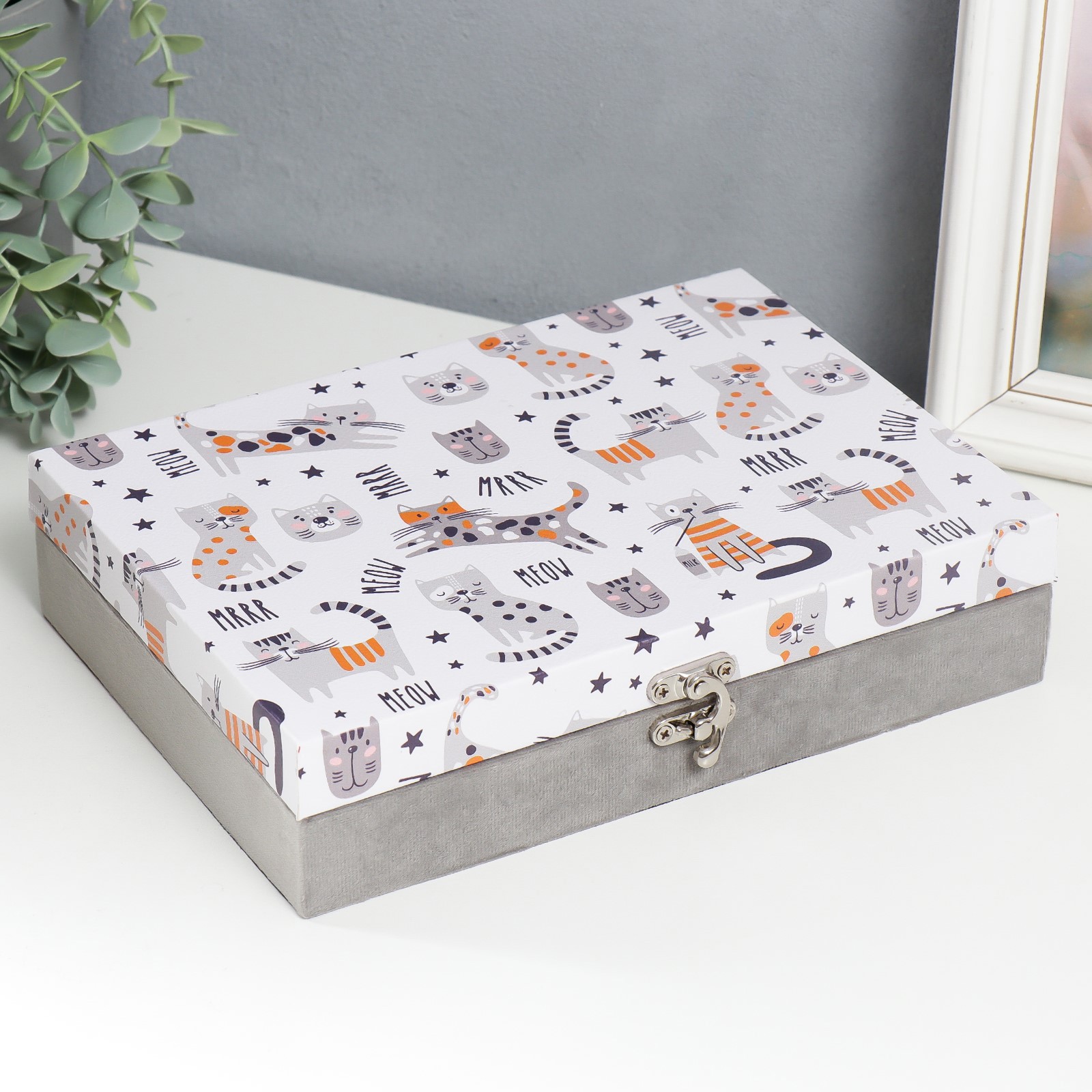 Изображение товара Шкатулка универсальная "Смешные котята" 5.5x24x17 см