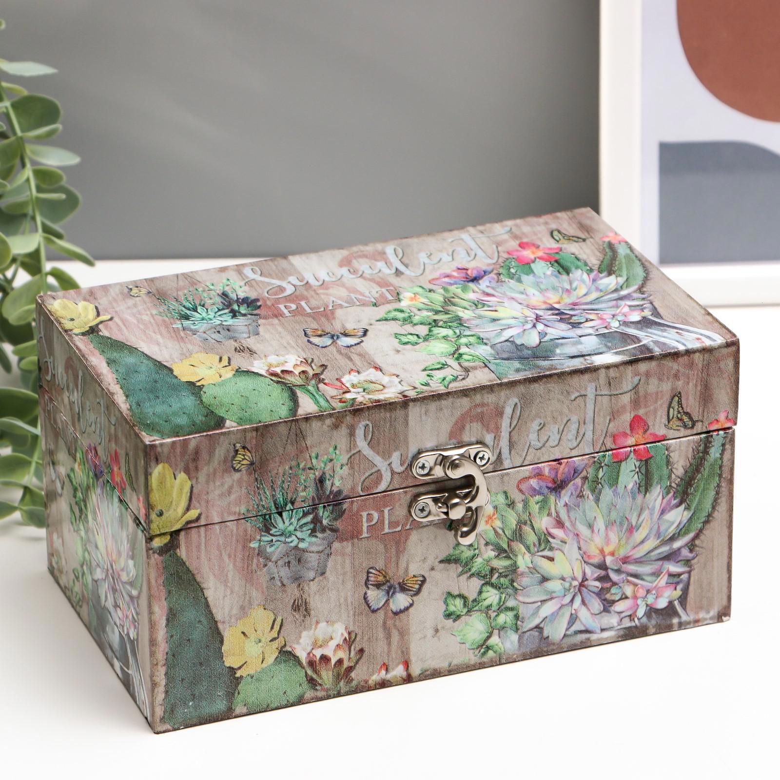 Изображение товара Шкатулка Суккуленты 10x12x20 см искусственная кожа, Китай Изображение товара Шкатулка Суккуленты 10x12x20 см искусственная кожа, Китай