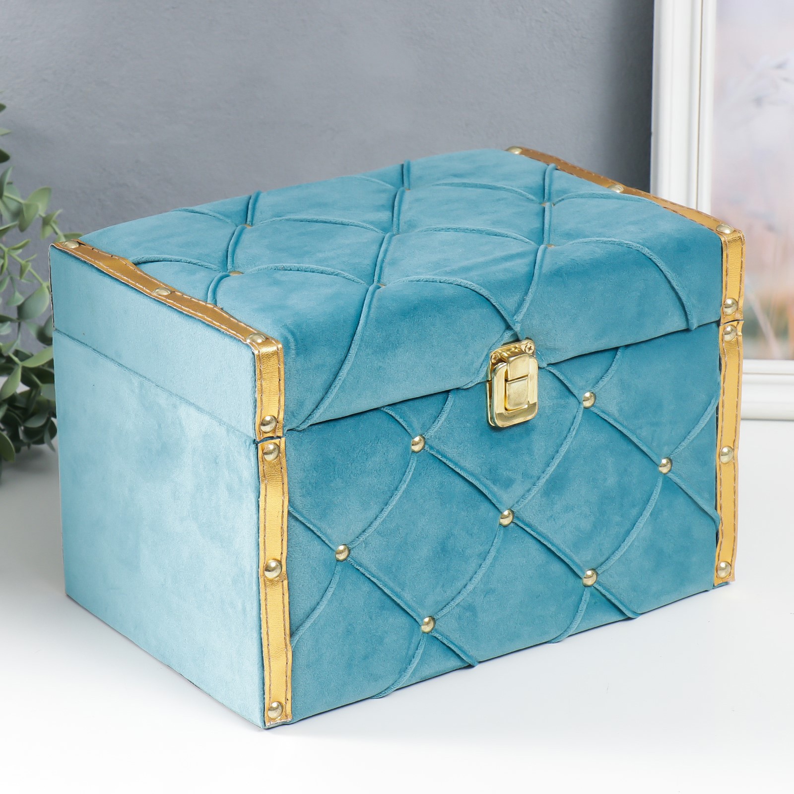 Изображение товара Шкатулка универсальная "Морская волна" с кнопками 19x19x28 см