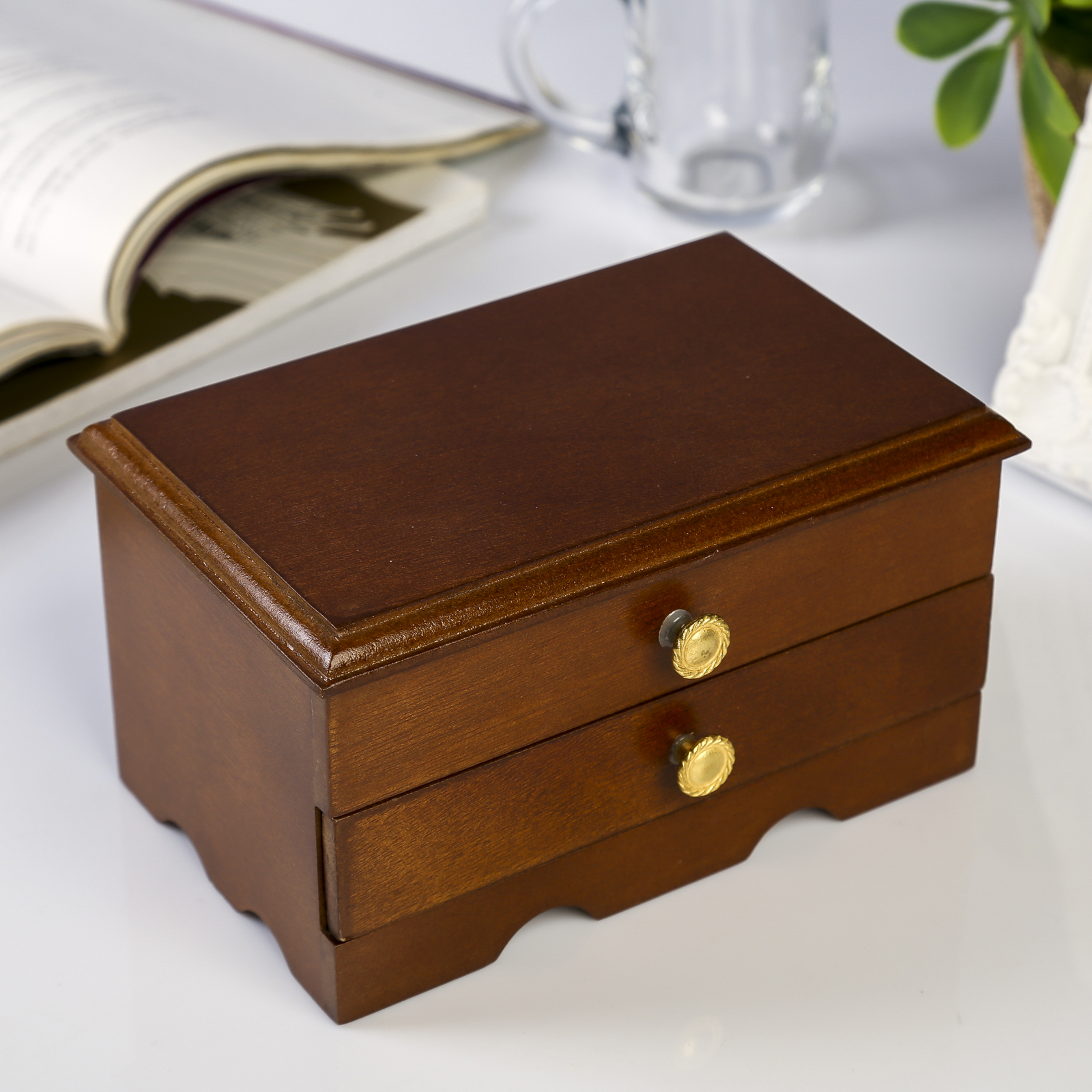 Изображение товара Шкатулка-комод для украшений коричневая 9x10x16 см — SIMALAND