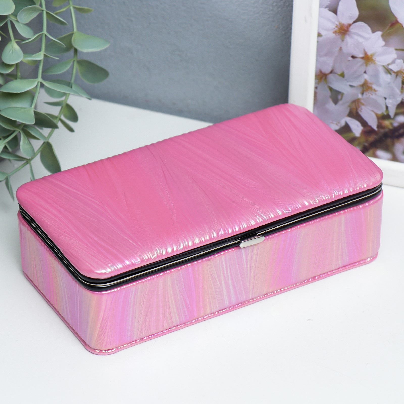 Изображение товара Шкатулка для украшений Полосы.Текстура. Розовые переливы