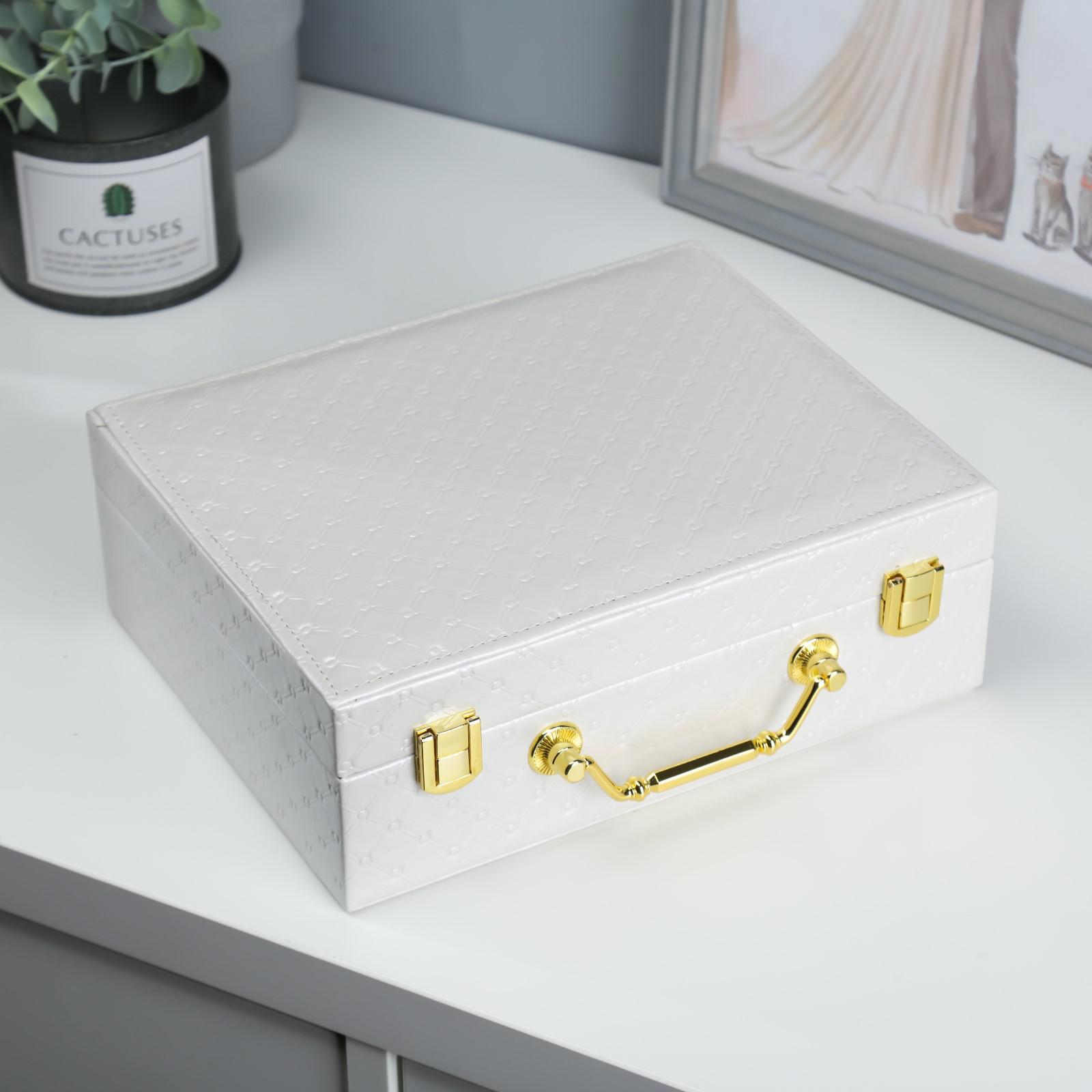 Изображение товара Шкатулка SIMALAND Стёганная Белая 8,5×23,5×19 см