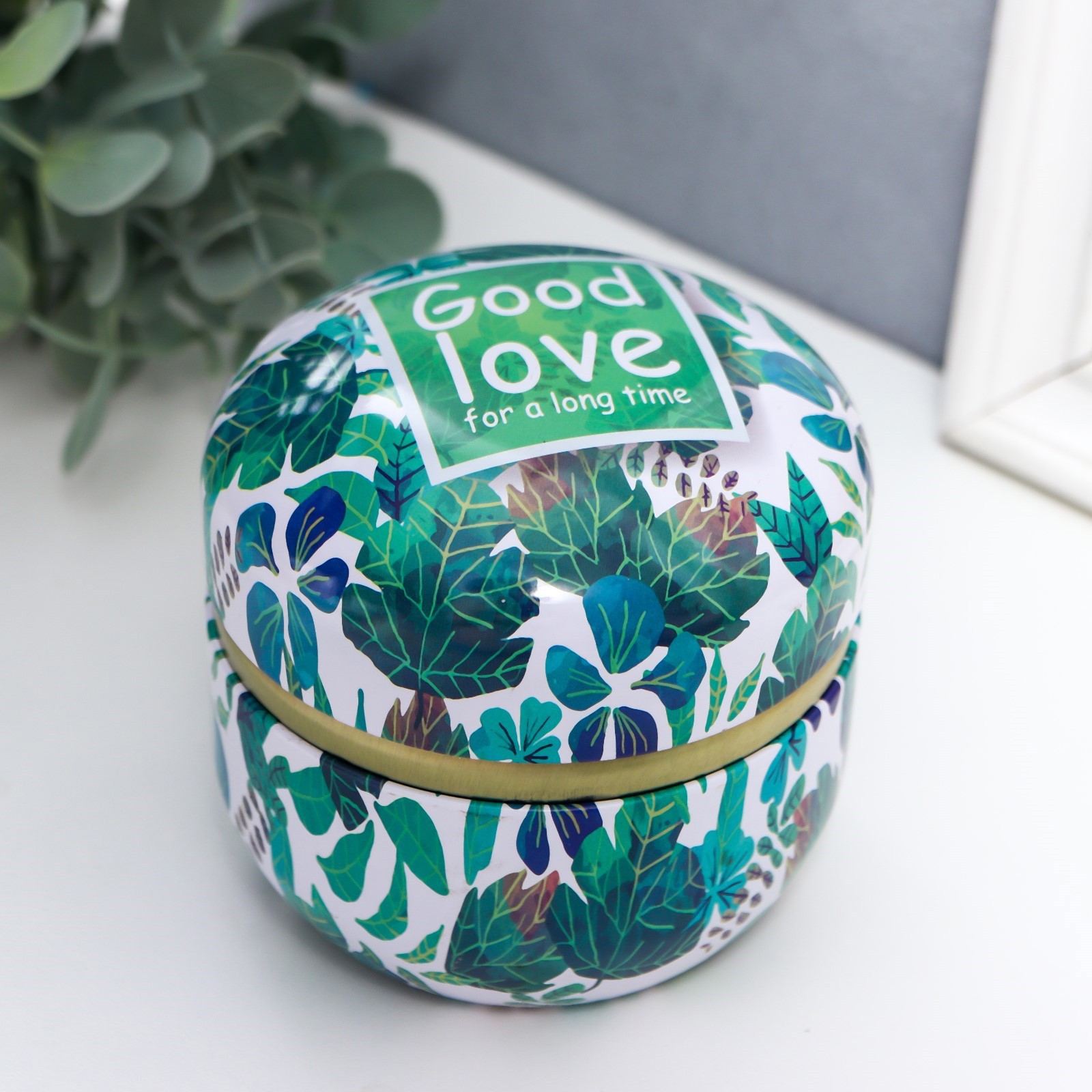 Изображение товара Шкатулка универсальная круглая "Листья" 8.5x8.5x8.5 см