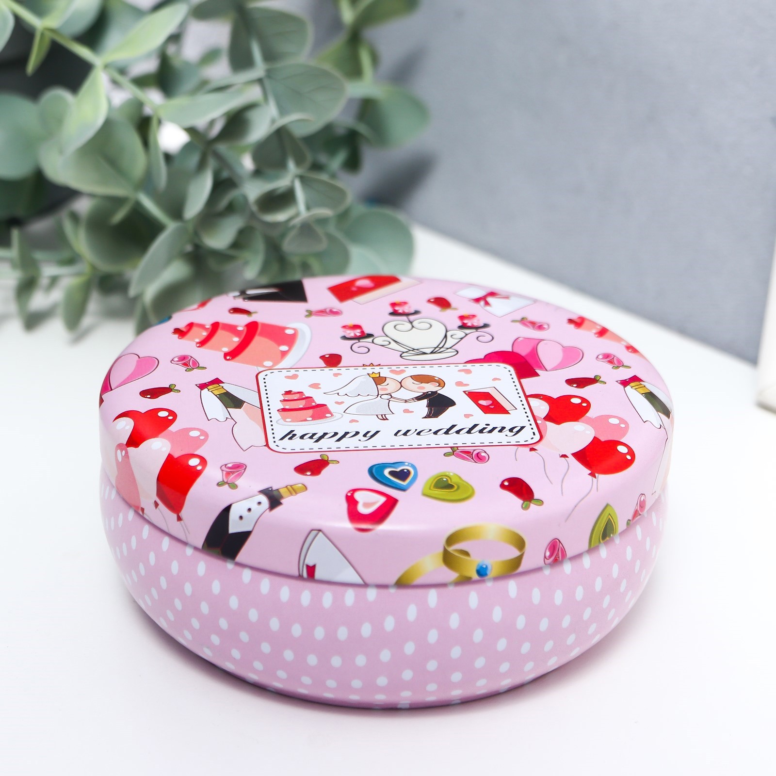 Изображение товара Шкатулка круглая “Молодожёны” 4,5x11x11 см