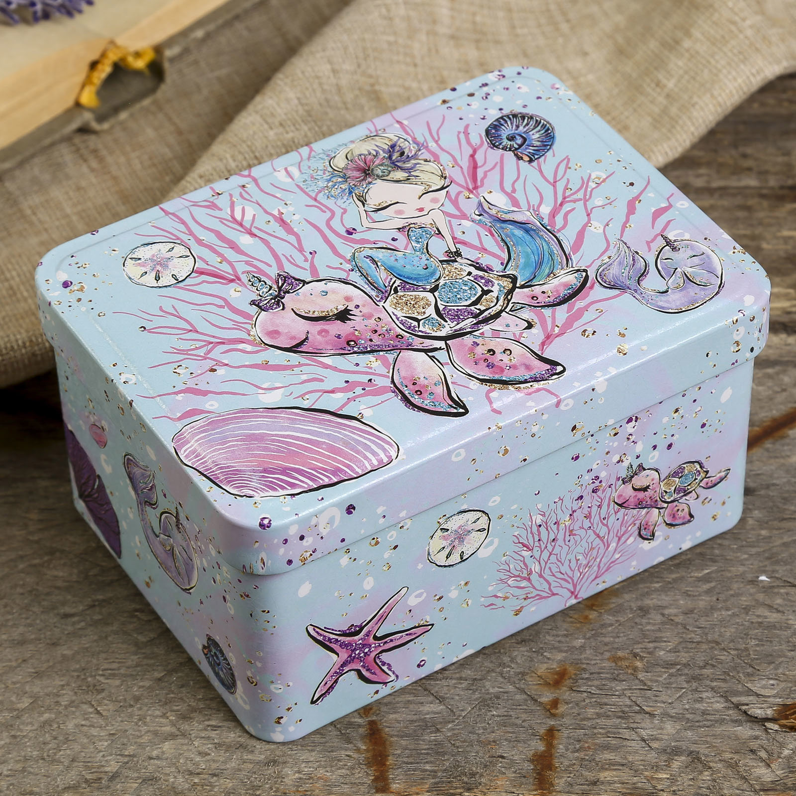 Изображение товара Шкатулка SIMALAND Русалка на черепашке 6,5x12,3x9,2 см