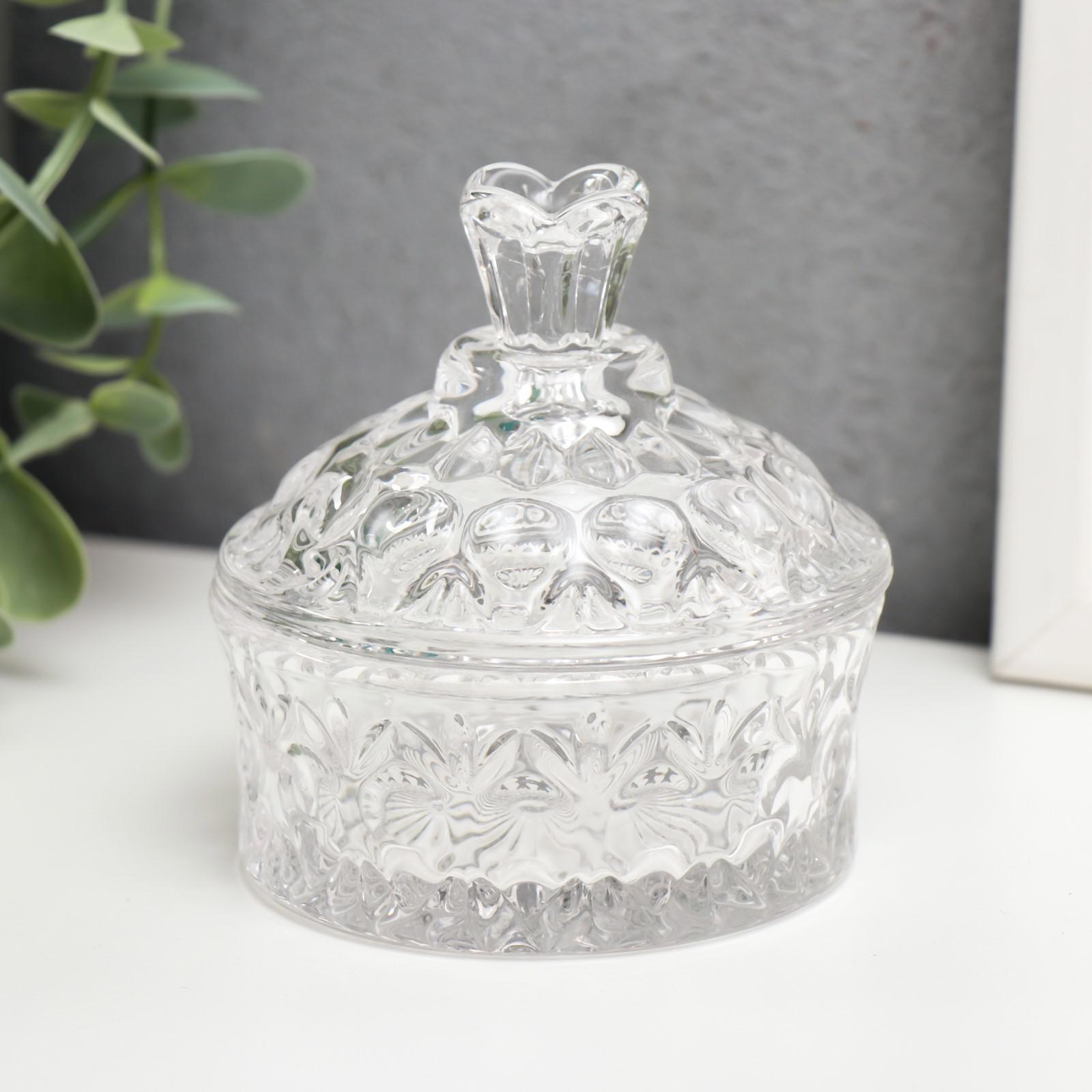 Изображение товара Шкатулка стеклянная «Узорная с куполом» 8x8x9 см