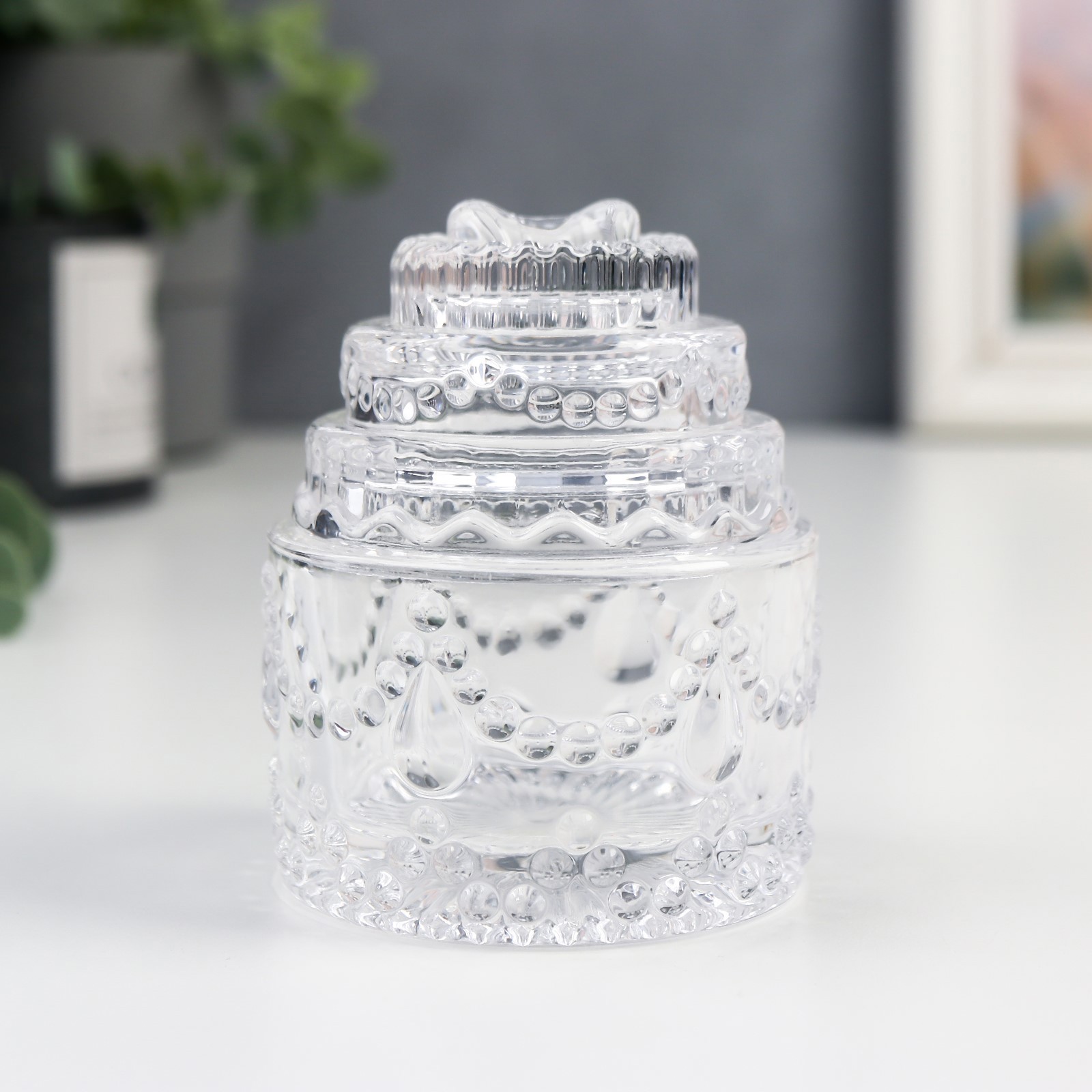 Изображение товара Шкатулка SIMALAND Тортик 8,5x7x7 см прозрачная