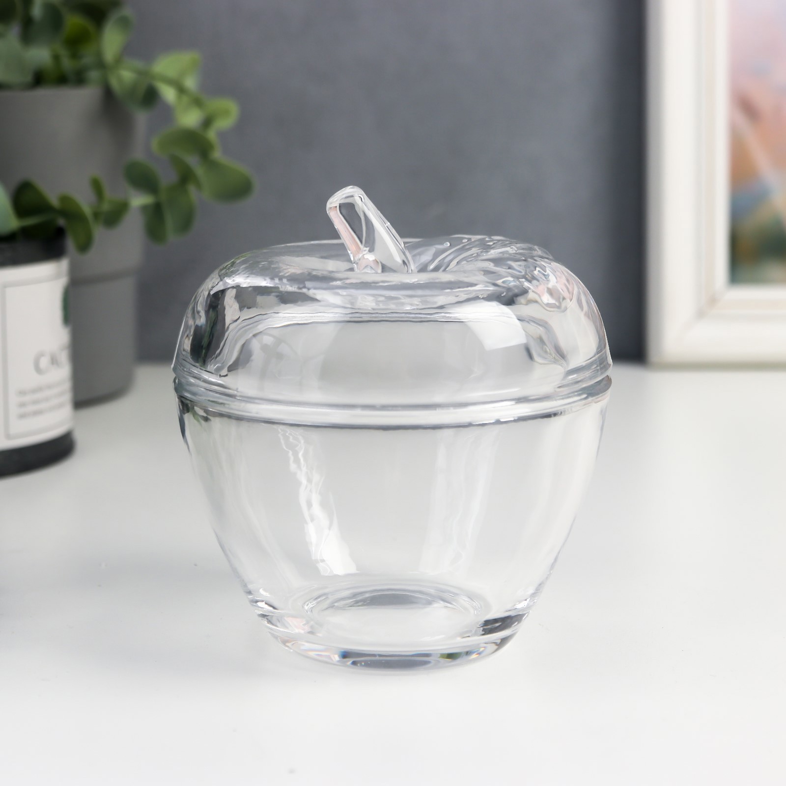 Изображение товара Шкатулка универсальная "Яблоко" прозрачная 11x10 см