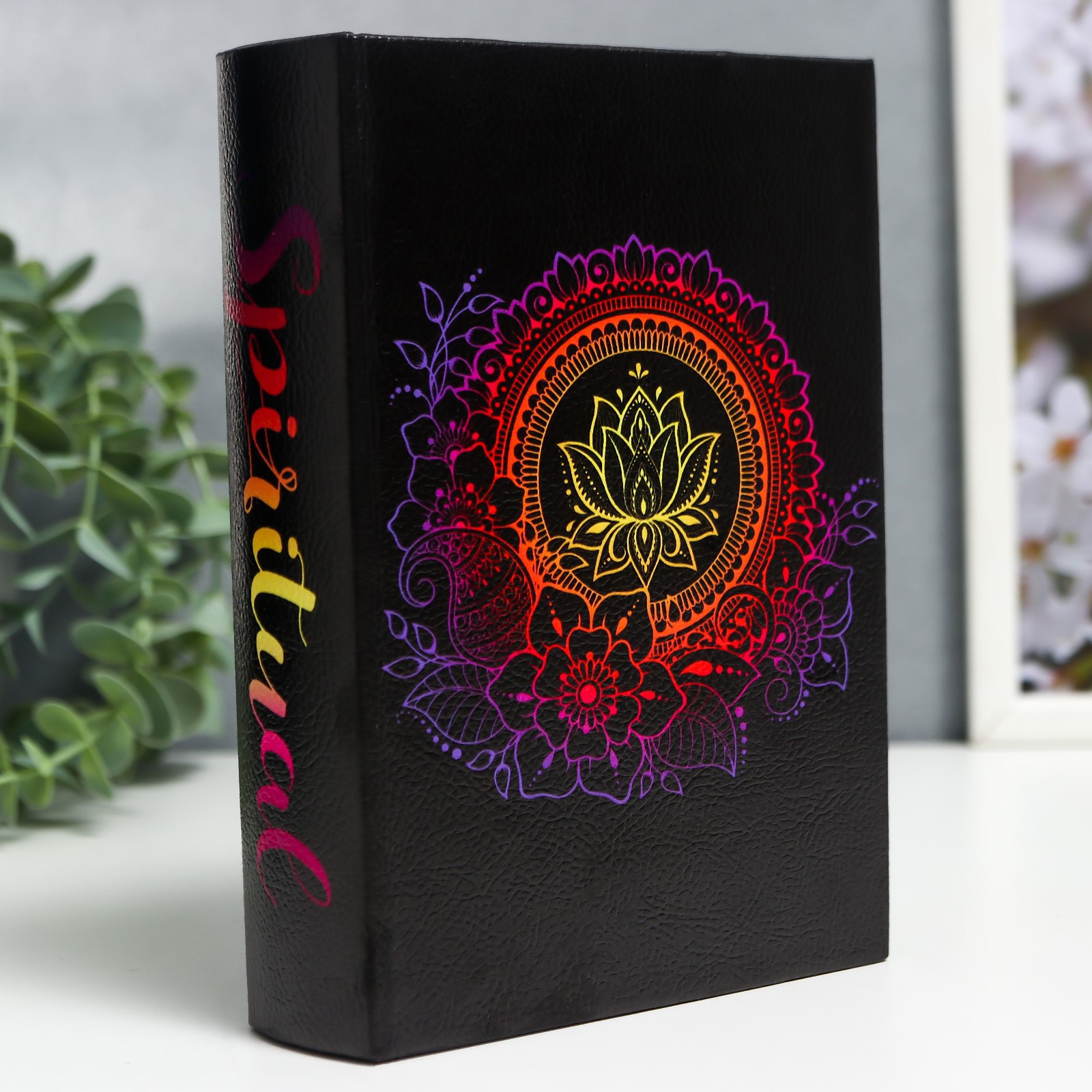 Изображение товара Шкатулка-книга универсальная Лотос в цветах 18x13x4 см