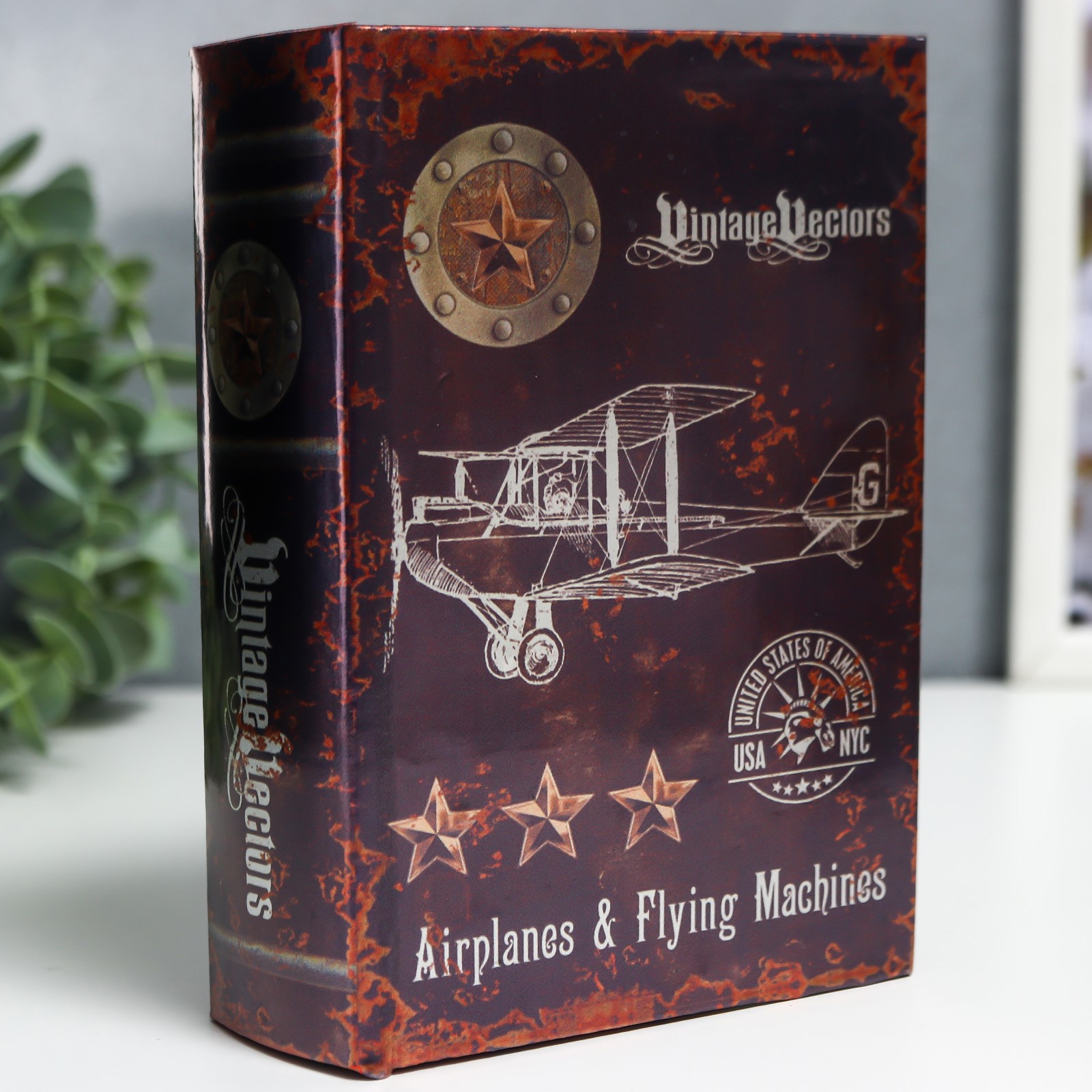 Изображение товара Шкатулка-книга универсальная ретро Чертёж самолёта 16x11x4.5 см Изображение товара Шкатулка-книга универсальная ретро Чертёж самолёта 16x11x4.5 см