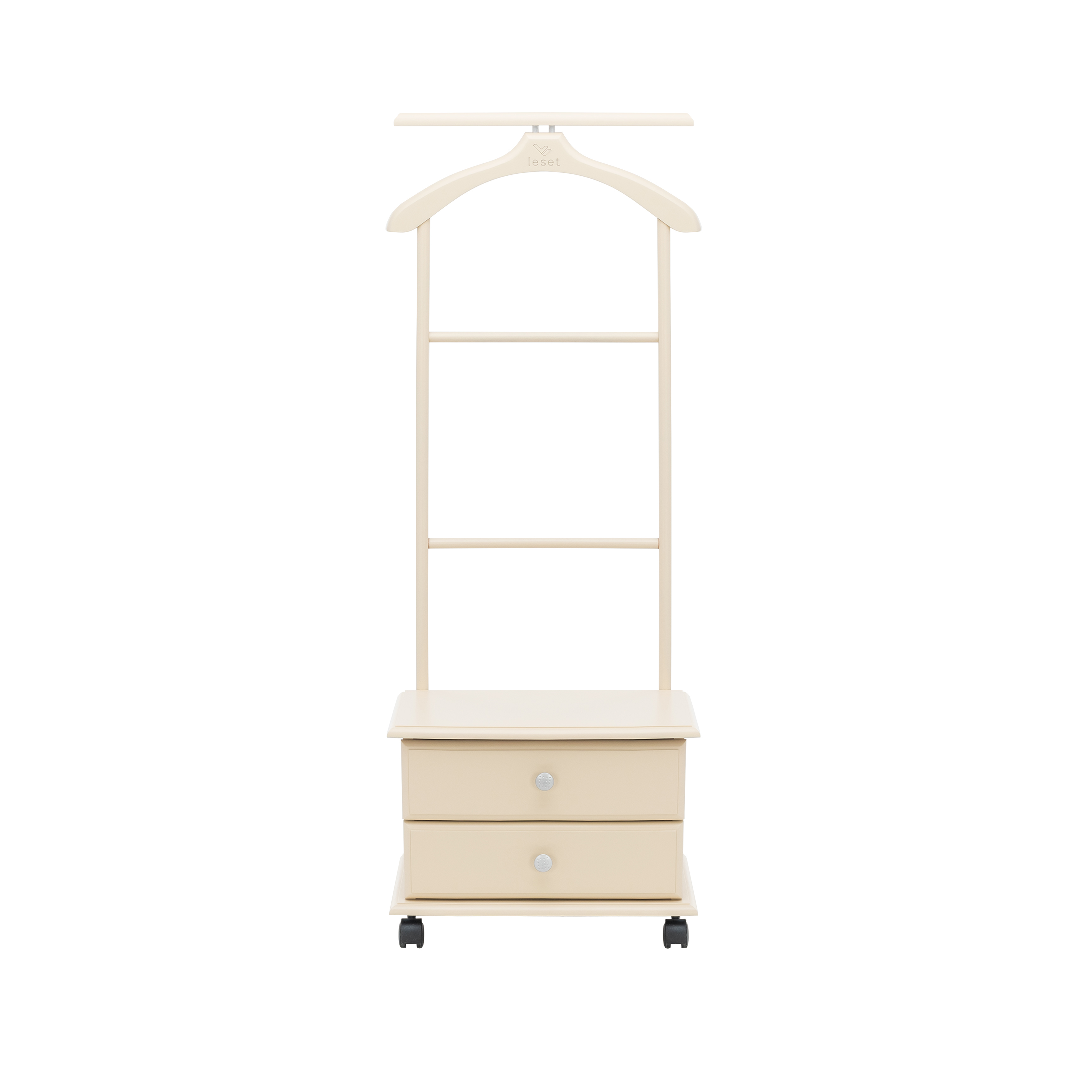 Изображение товара Напольная вешалка LES 3229-2287 с тумбочкой и колесиками бежевый массив дерева