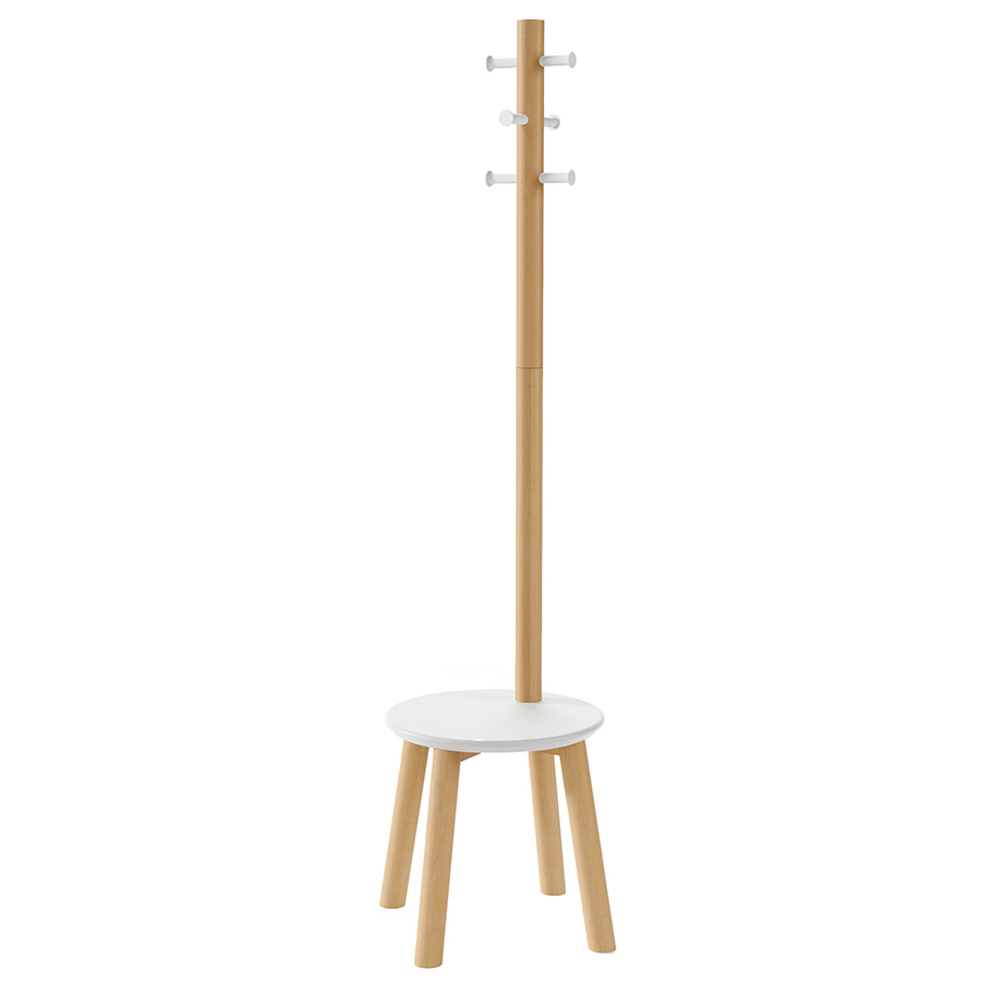 Изображение товара Напольная вешалка Umbra Pillar 45x165x40 см Дерево цвет белый