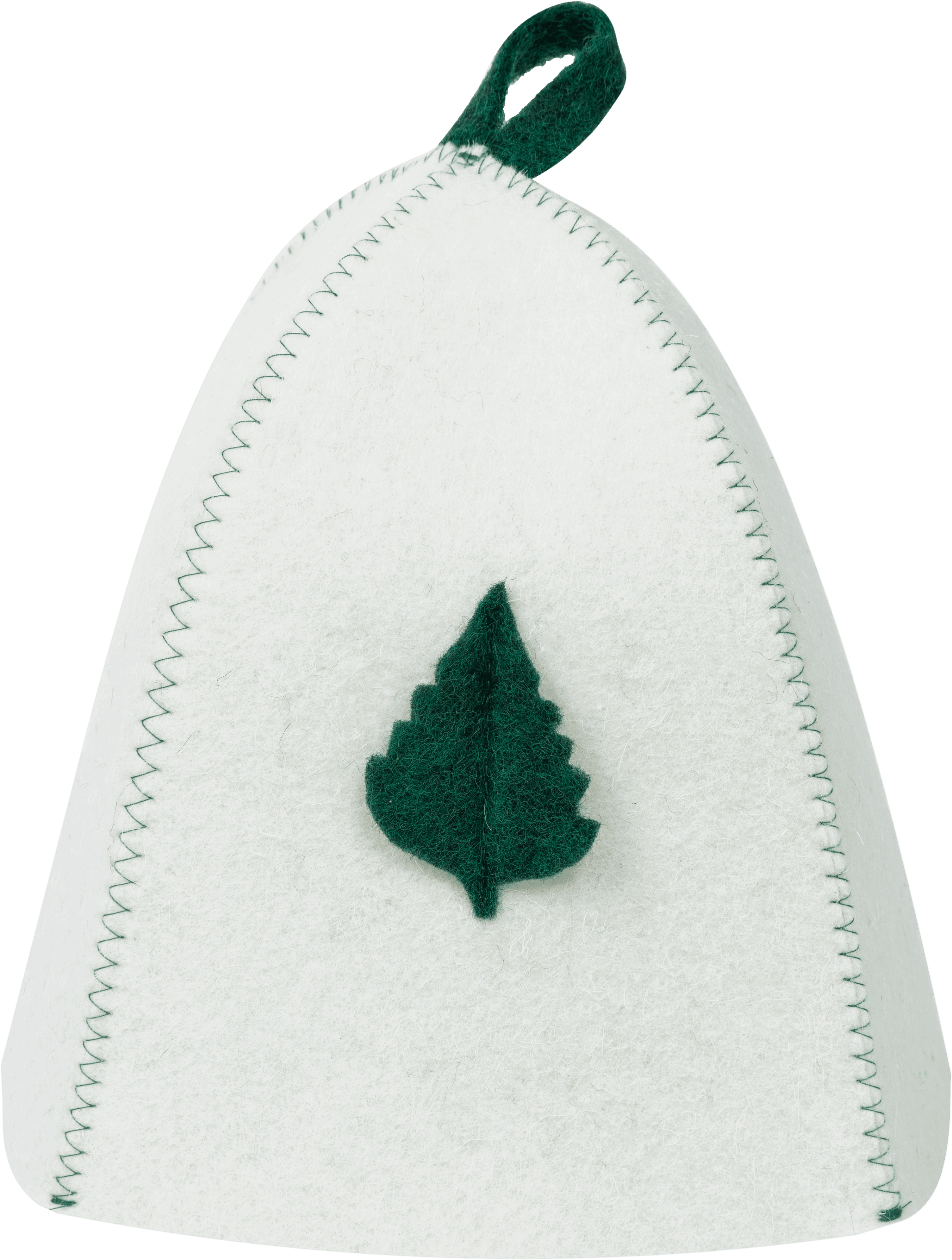 Изображение товара Шапка для бани Невский Банщик Лист из фетра с аппликацией белая