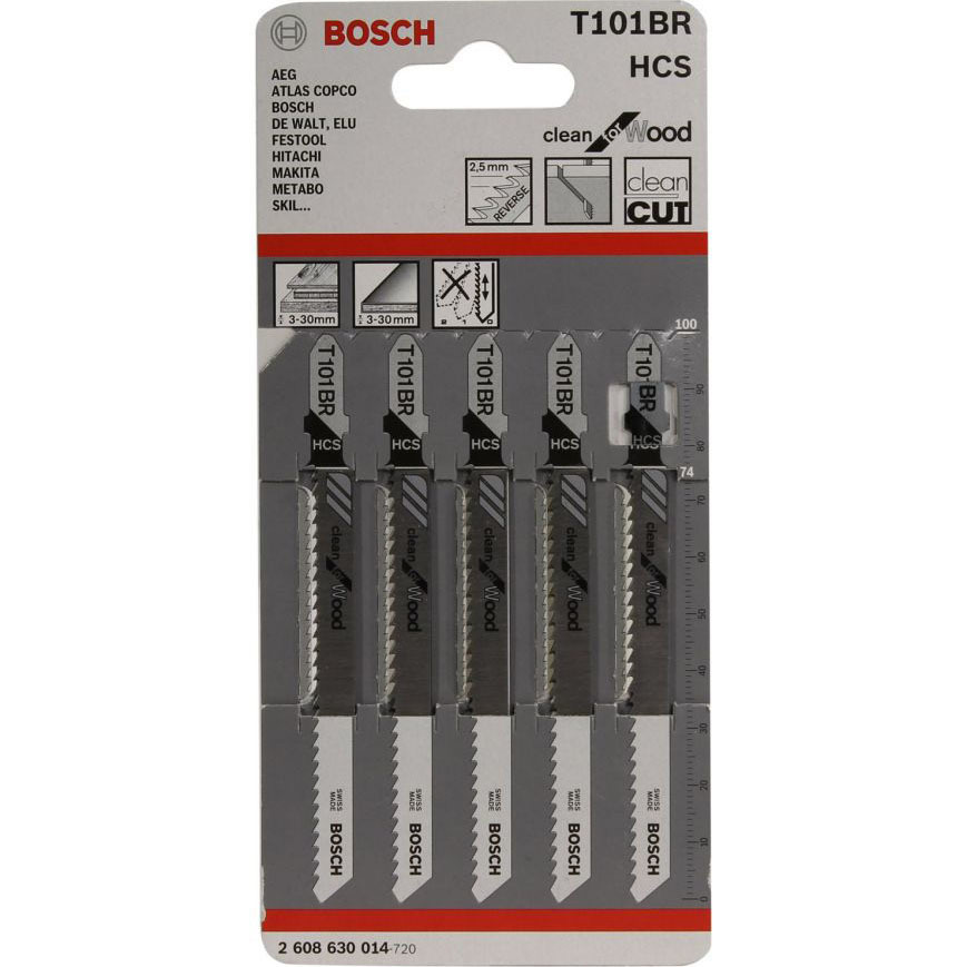 Пилка для лобзика Bosch T 101 BR Clean for Wood, 5 шт. 2608630014 ️ ...