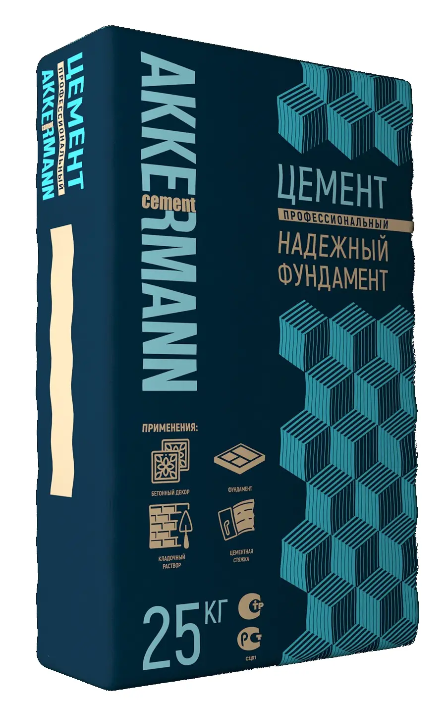 Цемент Akkermann М600 ЦЕМ I 52.5 Н 25 кг