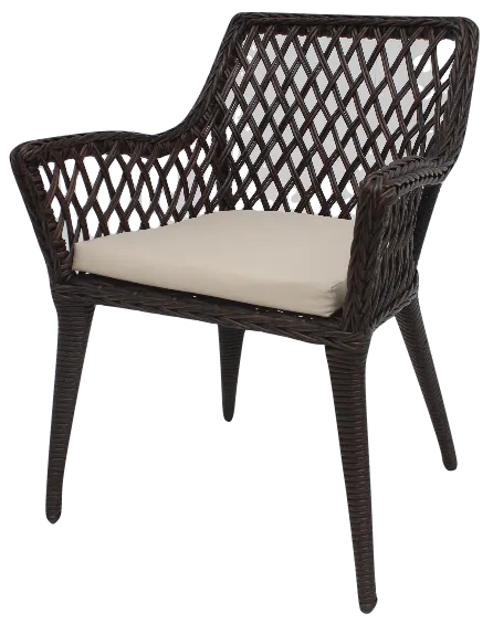 Изображение товара Садовое кресло с подушкой Bosfor из искусственного ротанга коричневого цвета