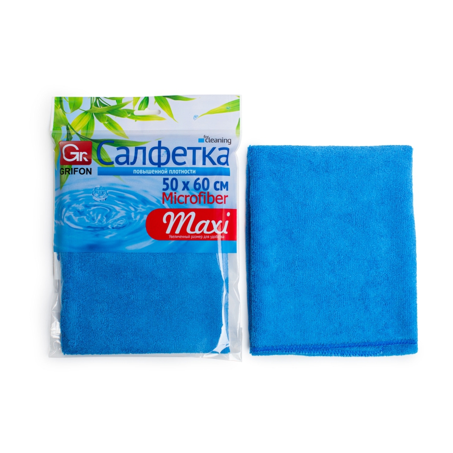 Изображение товара Салфетка из микрофибры Grifon Maxi 50 × 60 см 1 шт в упаковке Изображение товара Салфетка из микрофибры Grifon Maxi 50 × 60 см 1 шт в упаковке