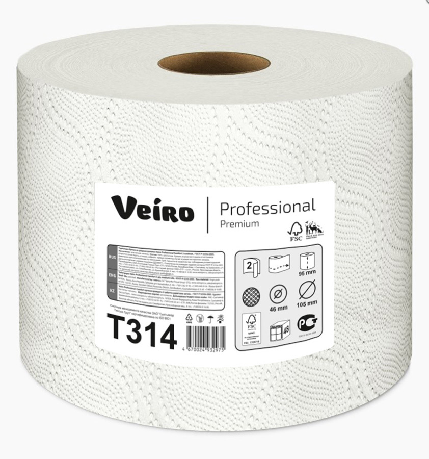 Изображение товара Туалетная бумага Veiro Professional T314 48 рулонов Изображение товара Туалетная бумага Veiro Professional T314 48 рулонов