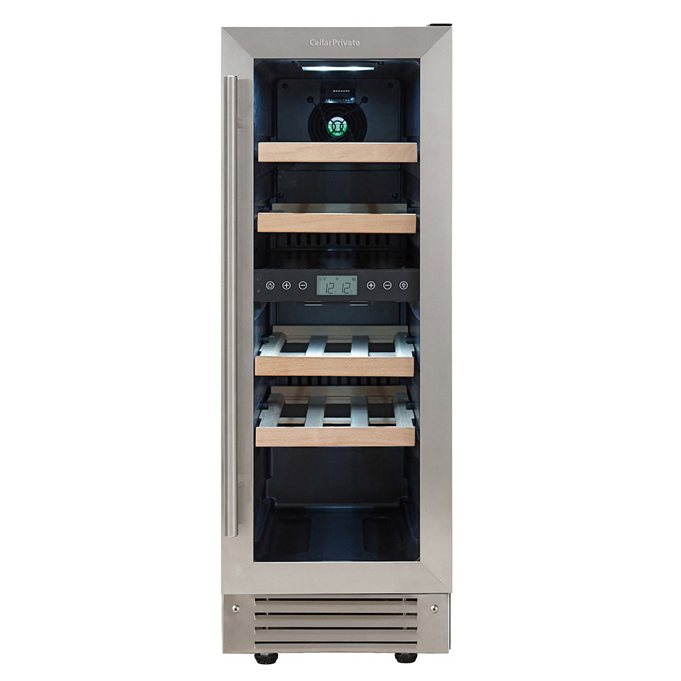 Изображение товара Винный шкаф Cellar Private CP017-2T для 17 бутылок встроенный черный светло-серый