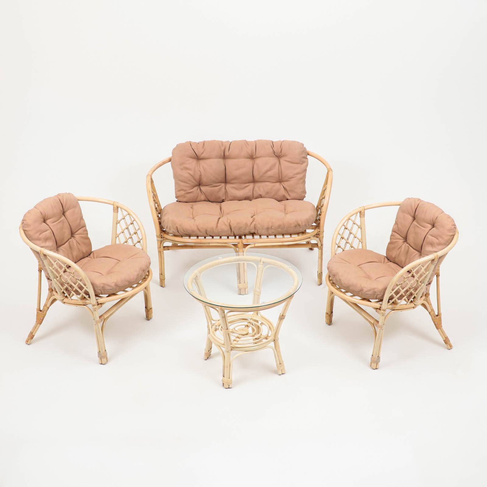 Изображение товара Набор садовой мебели для отдыха Rattan бежевый диван кресла стол