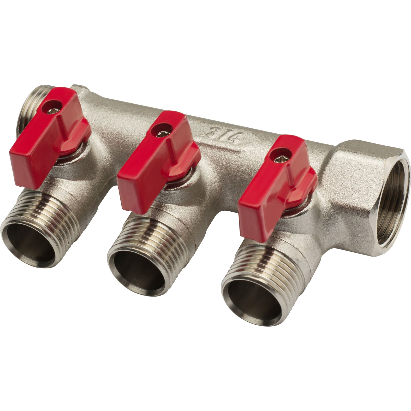 Изображение товара Коллектор резьбовой Aqualink с шаровыми кранами FM 3/4"x3/4"x1/2"x4