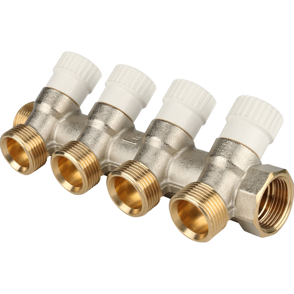 Изображение товара Коллектор распределительный STOUT 1 дюйм 4 отвода 3/4 дюйма ЕК SMB 6851