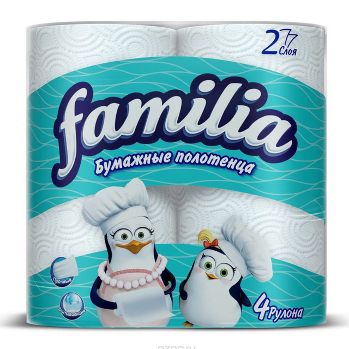 Изображение товара Бумажные полотенца Familia Hayat белые двухслойные 4 шт в упаковке