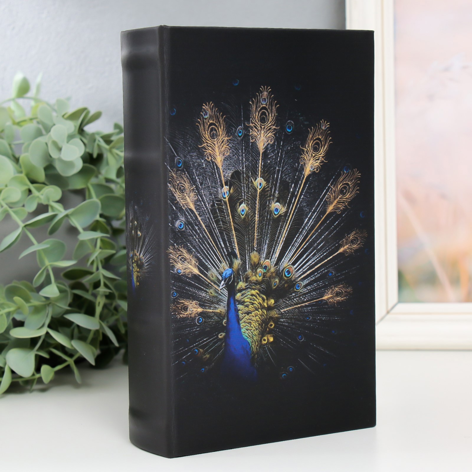 Изображение товара Сейф-шкатулка Павлин — книга-контейнер 21x13x5 см