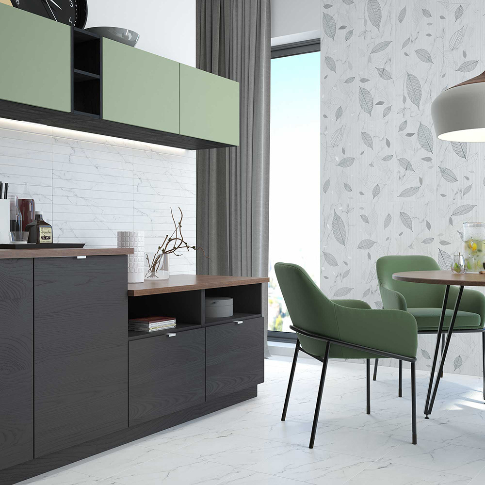 Изображение товара Керамическая настенная плитка Keramin 30x60 см белая Хокку структурированная