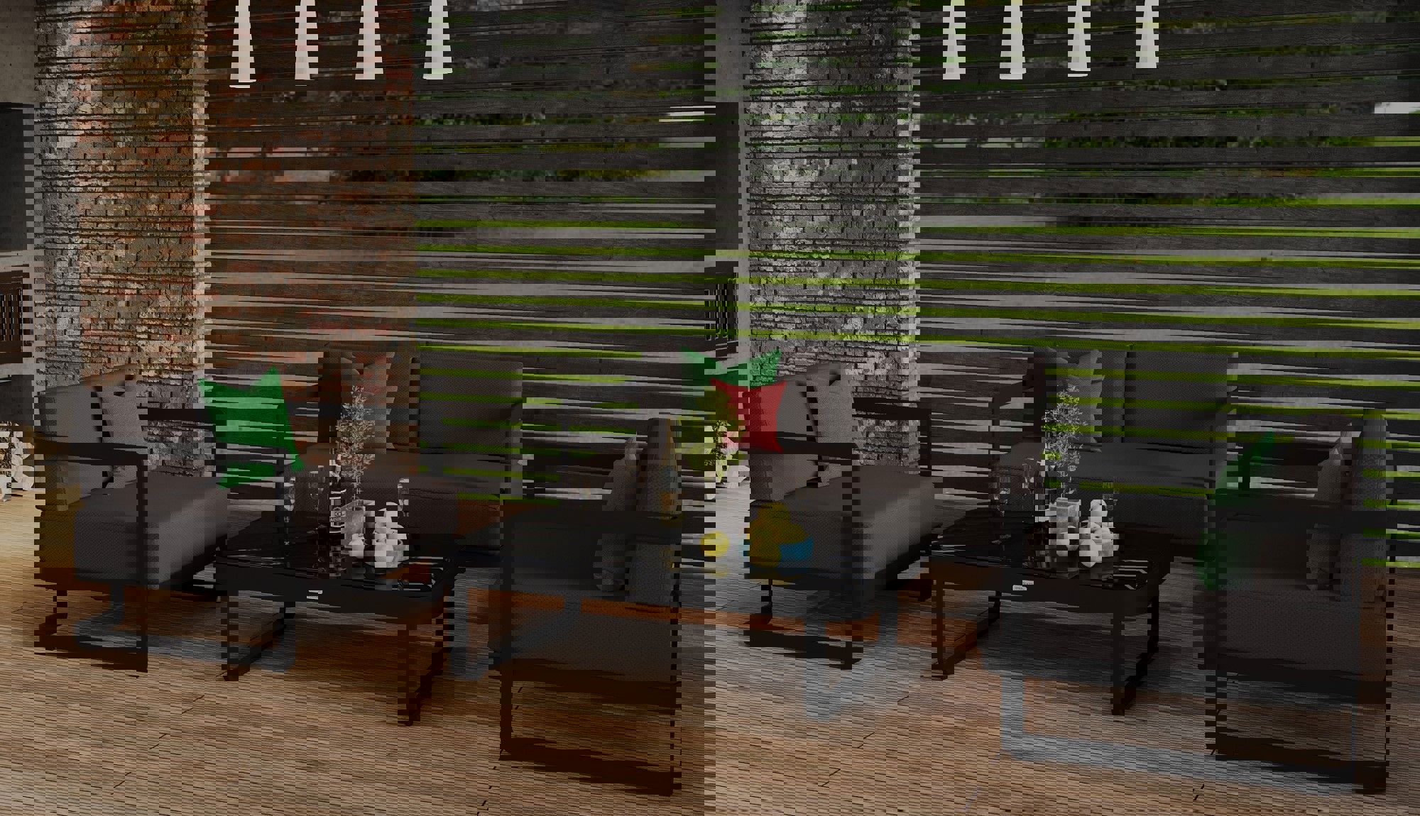 Изображение товара Садовая мебель для отдыха Ideal patio outdoor style Silena dark алюминий белый