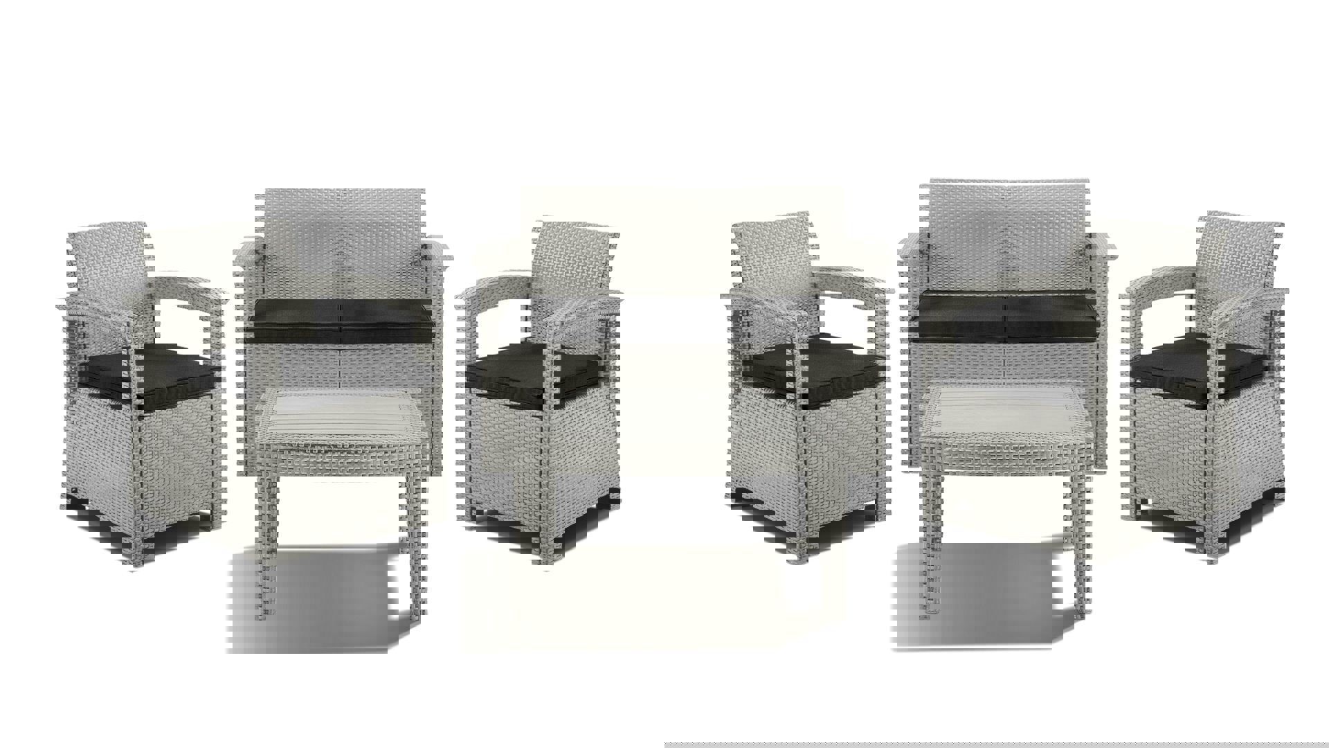 Изображение товара Садовая мебель для отдыха Idea LF Soft grey пластик/ПВХ серый:стол, диван, 2 кресла