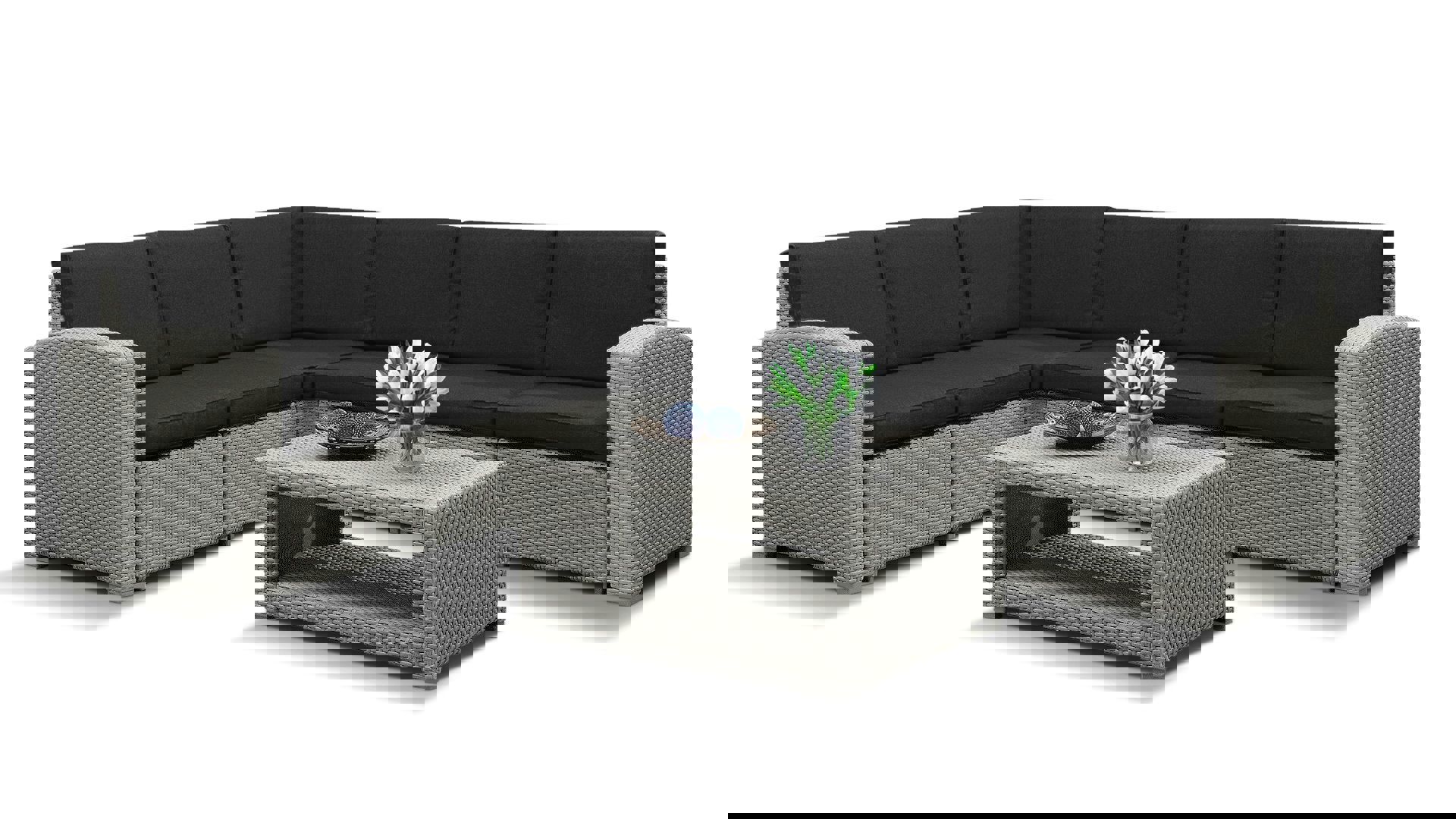 Изображение товара Садовая мебель для отдыха Idea Grand grey пластик/ПВХ серый:стол, диван, 2 кресла