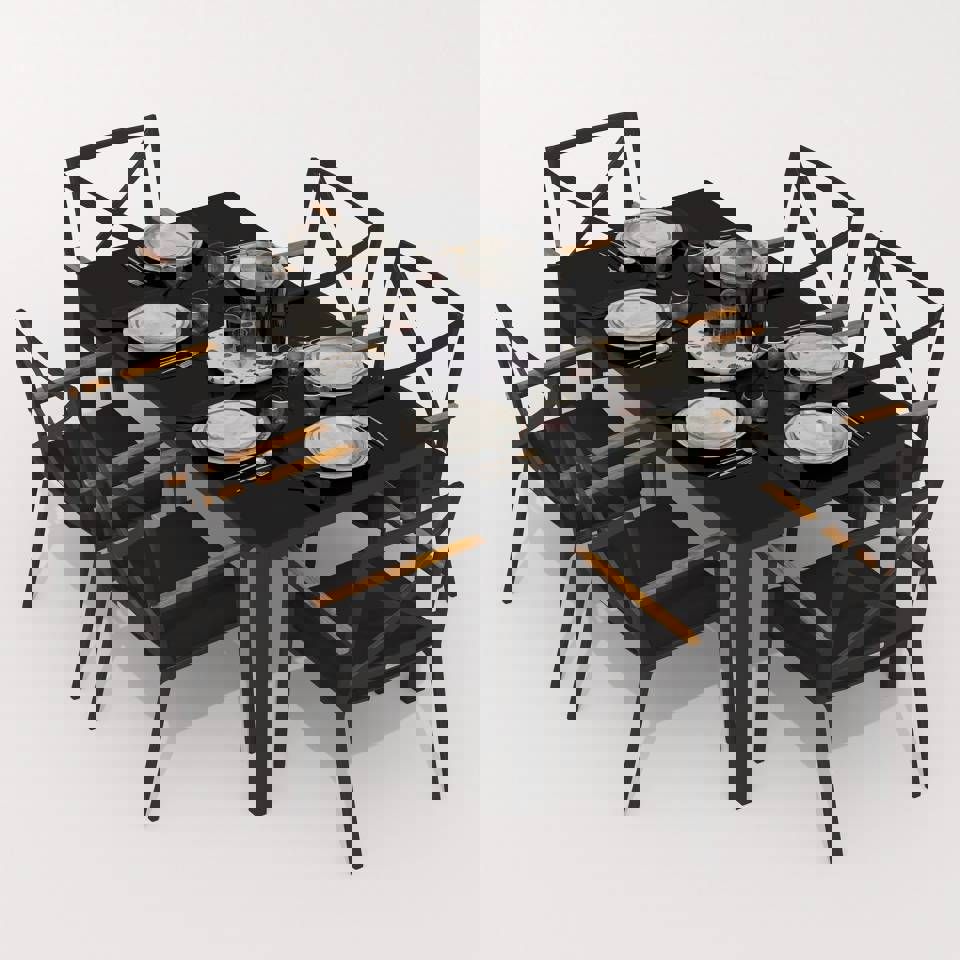 Изображение товара Садовая мебель Ideal Patio Cana Festa 180 Black набор стол и 6 стульев